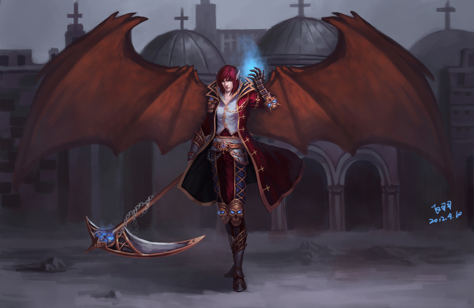 Download mobile wallpaper Fantasy, Angel, Demon for free.
