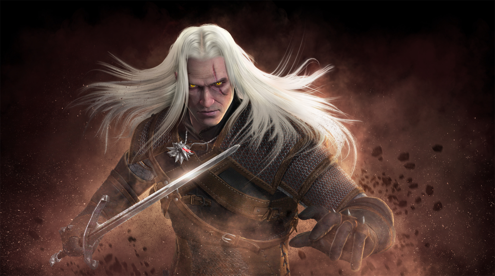 Baixe gratuitamente a imagem Guerreiro, Olhos Amarelos, Espada, Videogame, Cabelo Branco, O Mago, Geralt De Rívia, Wiedzmin 3: Dziki Gon na área de trabalho do seu PC