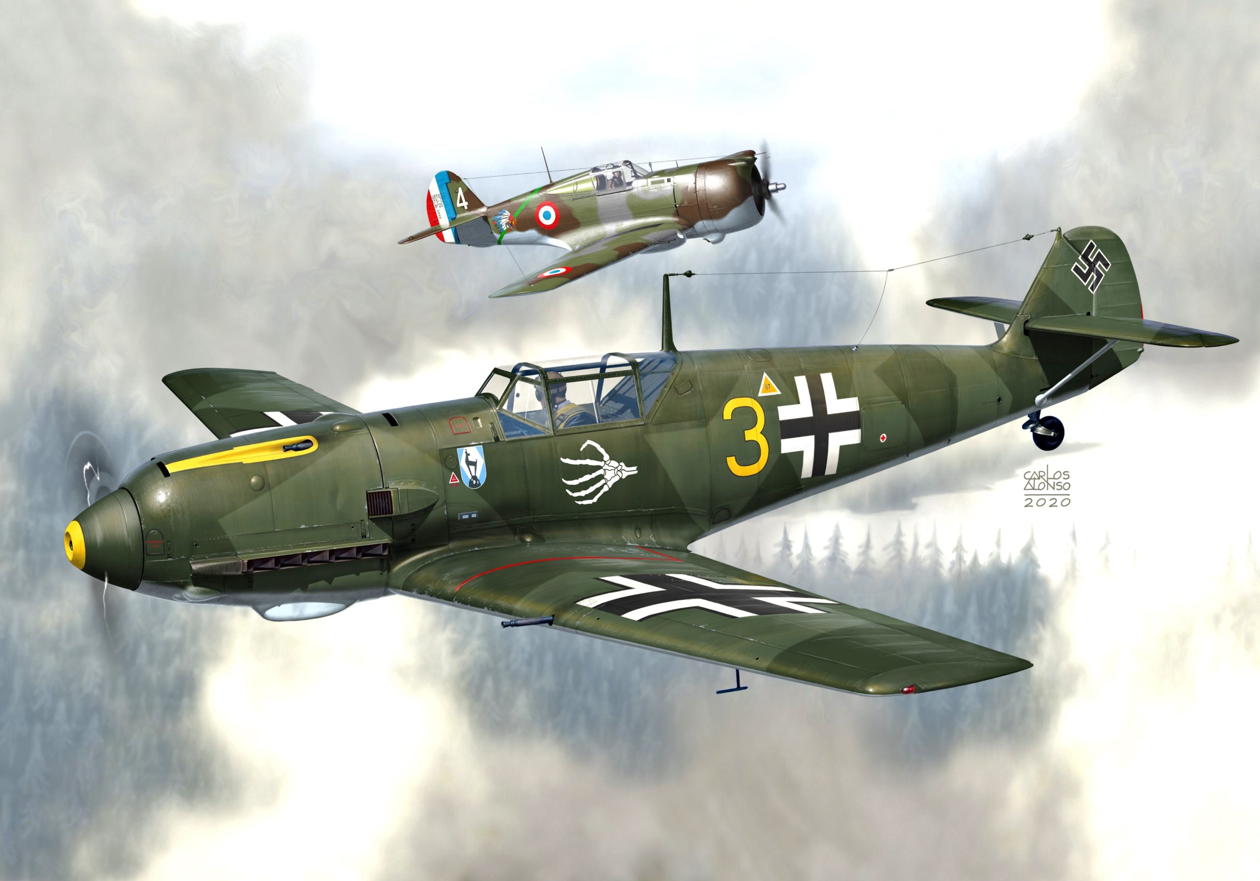 Скачать картинку Самолёты, Военные, Боевой Самолет, Мессершмитт Bf 109, Военный Самолет в телефон бесплатно.