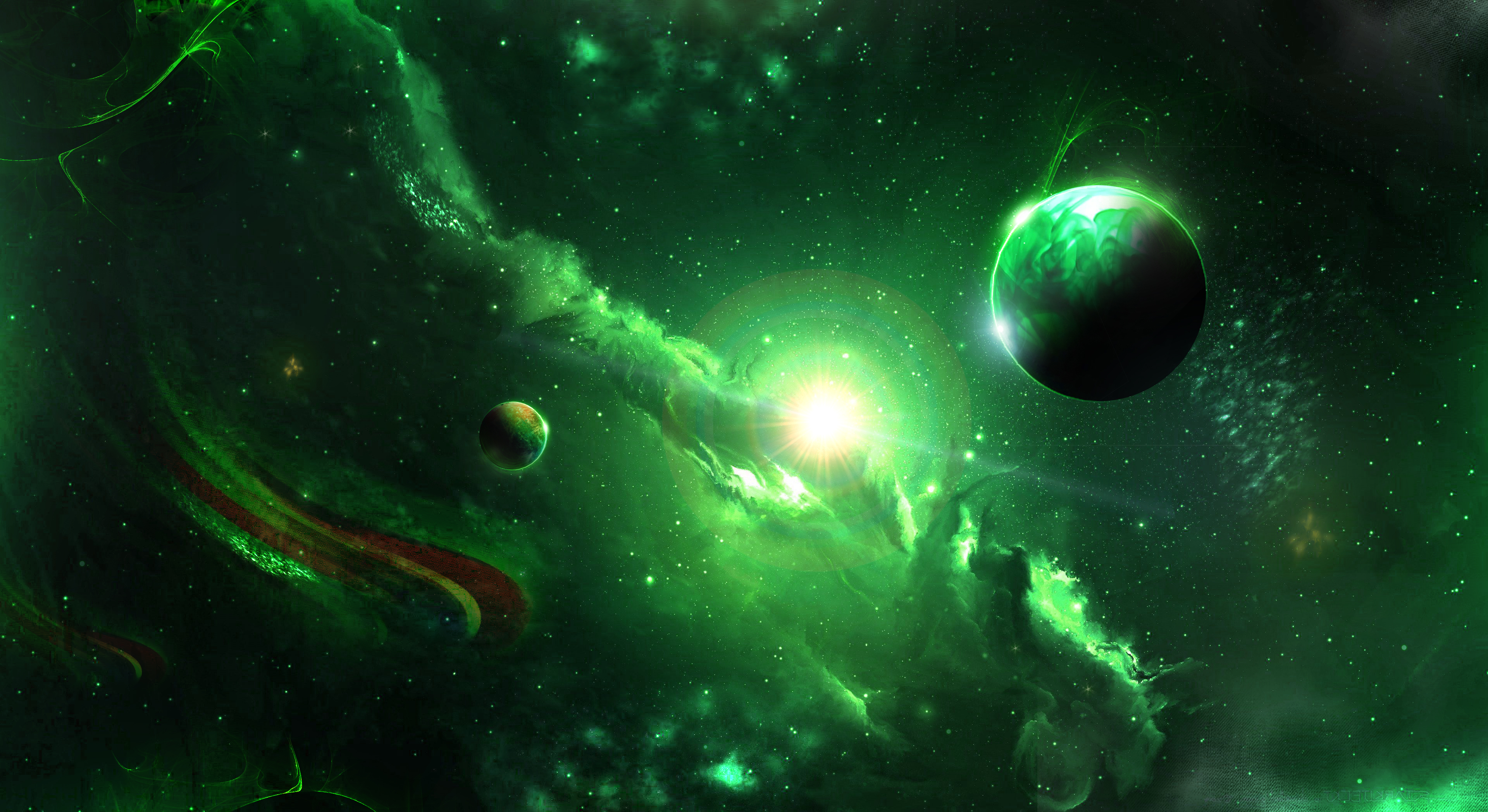 55324 завантажити шпалери галактики, галактика, космос, планети, зелений, всесвіт - заставки і картинки безкоштовно