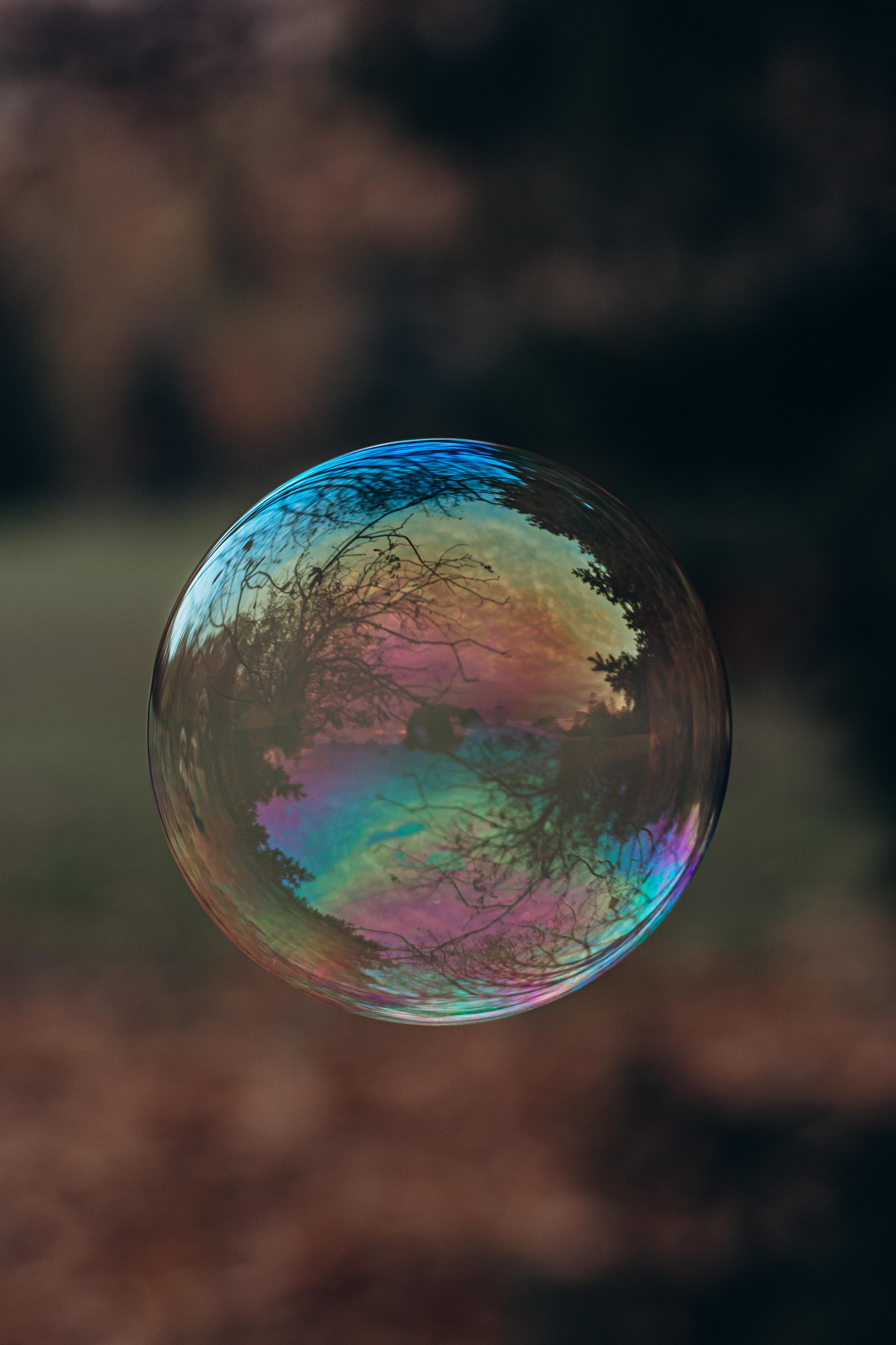 reflection, transparent, macro, bubble, soap bubble