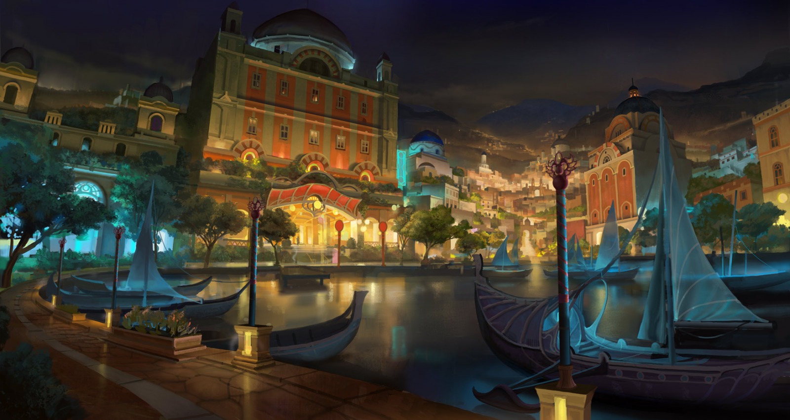 Free download wallpaper Fantasy, City on your PC desktop