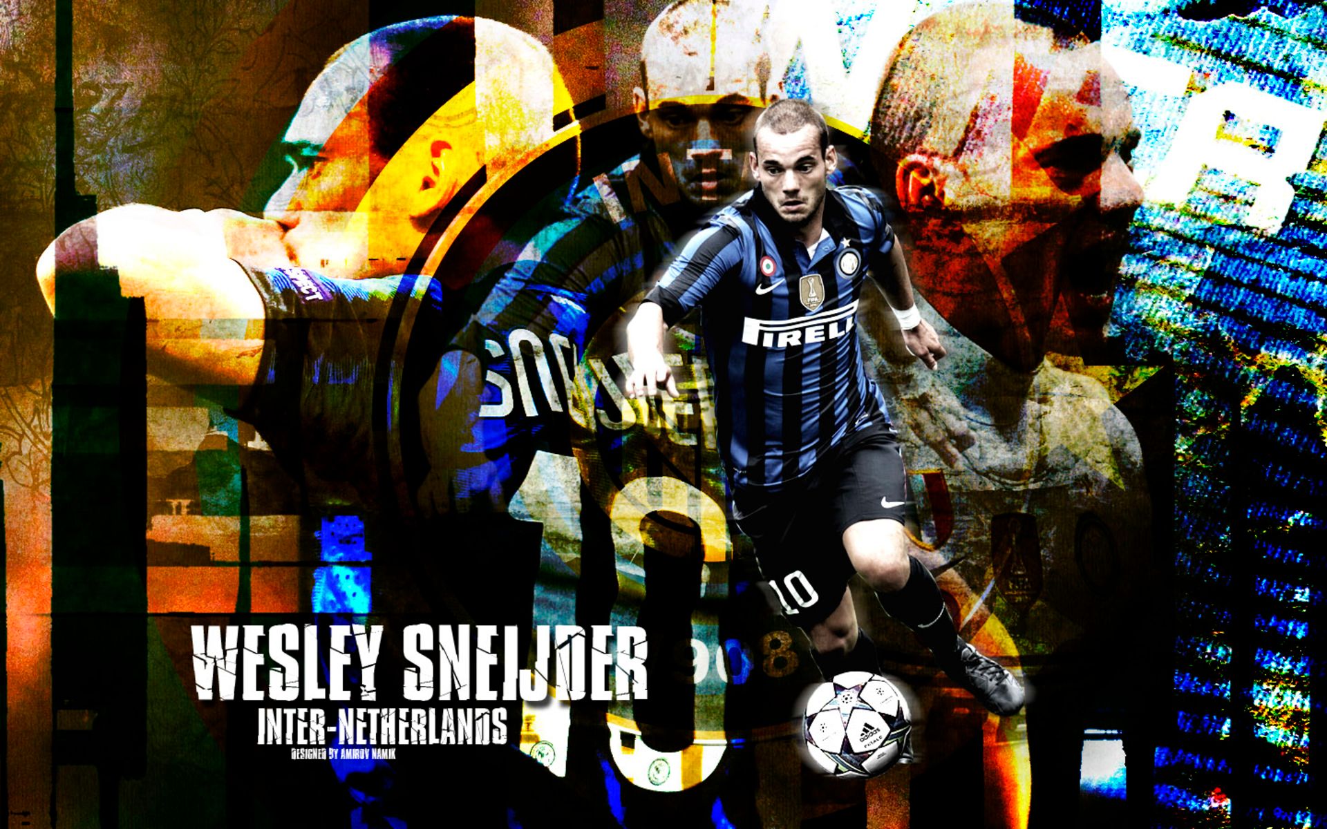 Téléchargez des papiers peints mobile Des Sports, Football, Intermilan, Wesley Sneijder gratuitement.