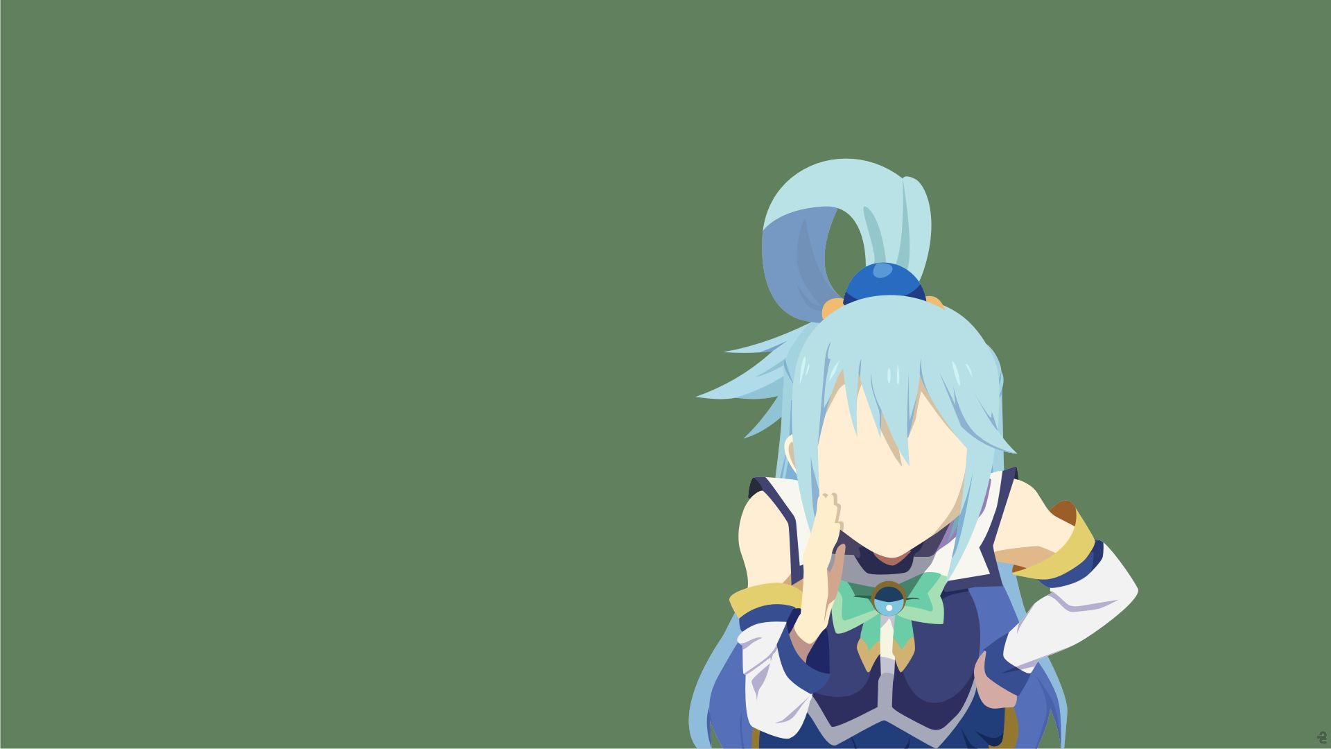 Handy-Wallpaper Minimalistisch, Animes, Konosuba: God's Blessing On This Wonderful World!, Aqua (Konosuba) kostenlos herunterladen.