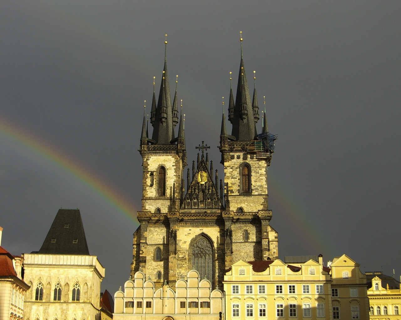 Download mobile wallpaper Castles, Rainbow, Architecture for free.