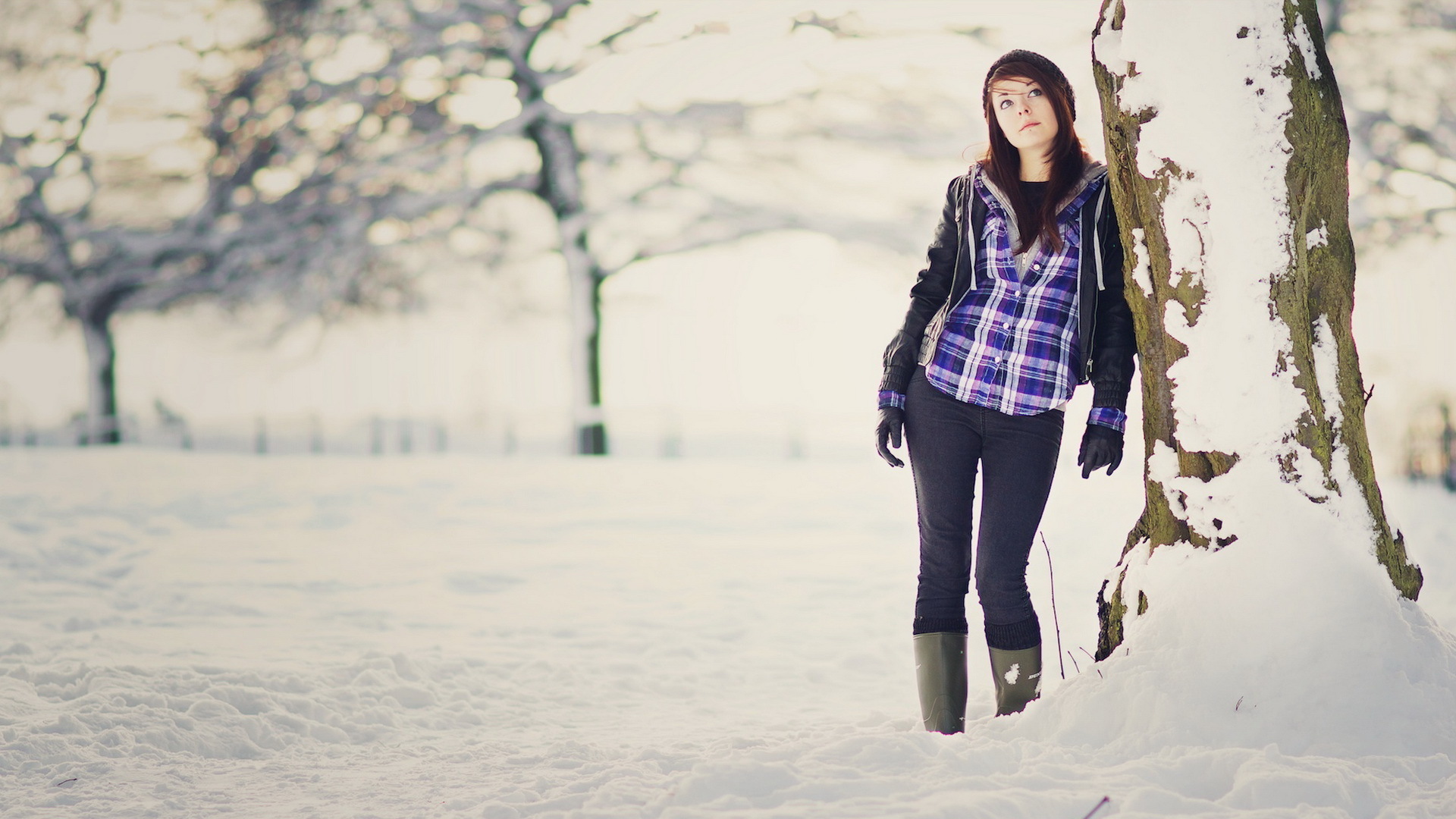 Download mobile wallpaper Winter, Snow, Style, Mood, Fashion, Model, Women, Season for free.