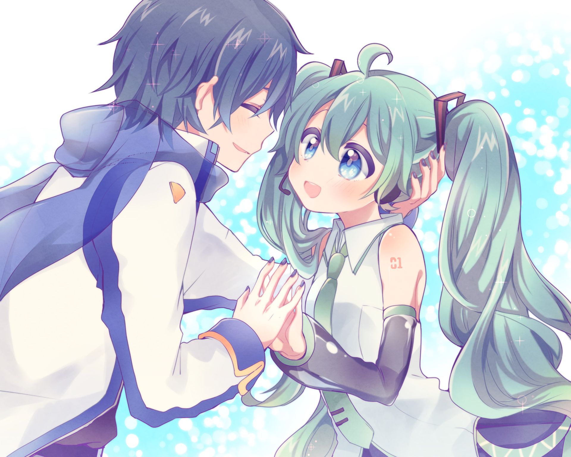 Download mobile wallpaper Anime, Vocaloid, Hatsune Miku, Kaito (Vocaloid) for free.