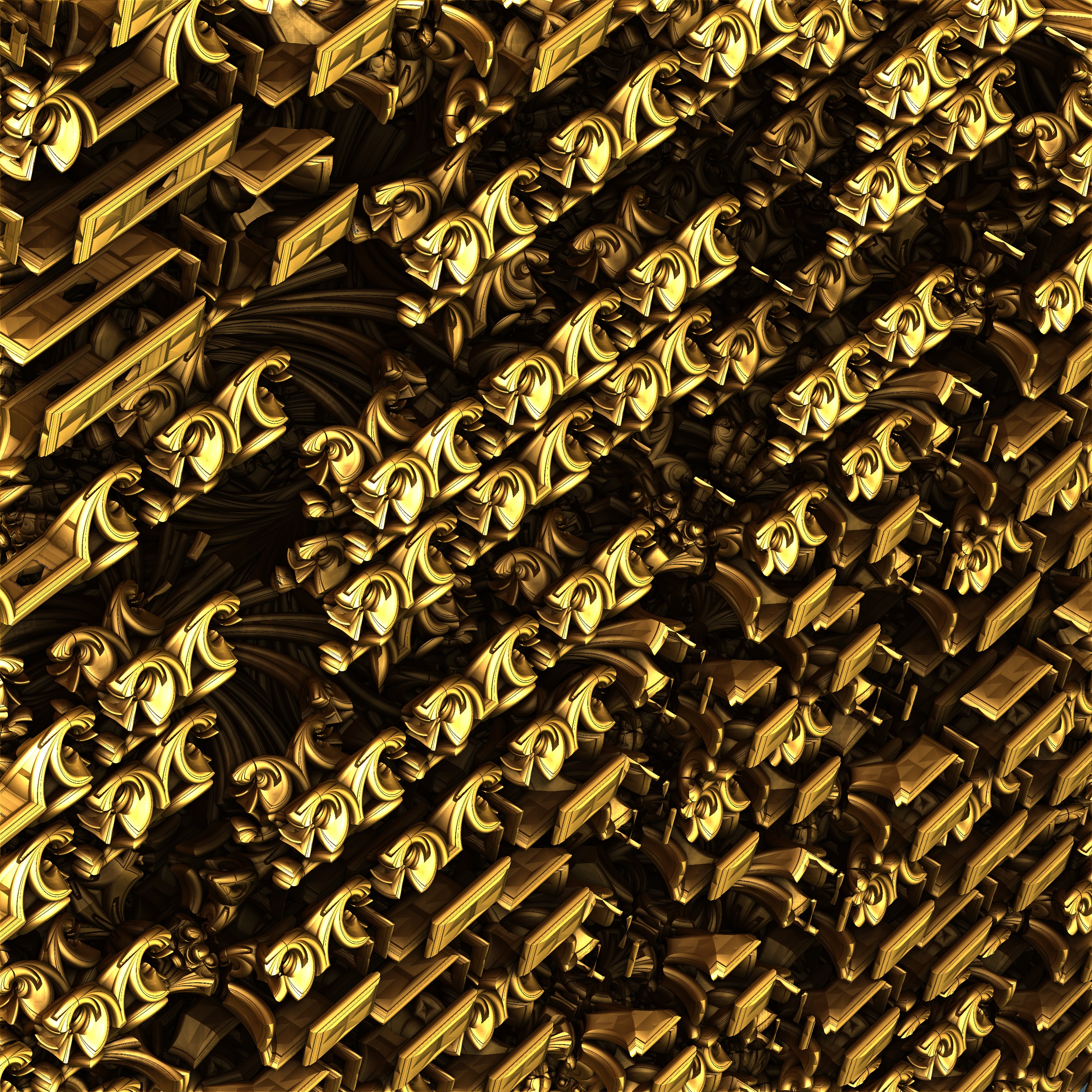 Download mobile wallpaper Abstract, Fractal, Structure, Texture, Textures, Golden, Gold for free.