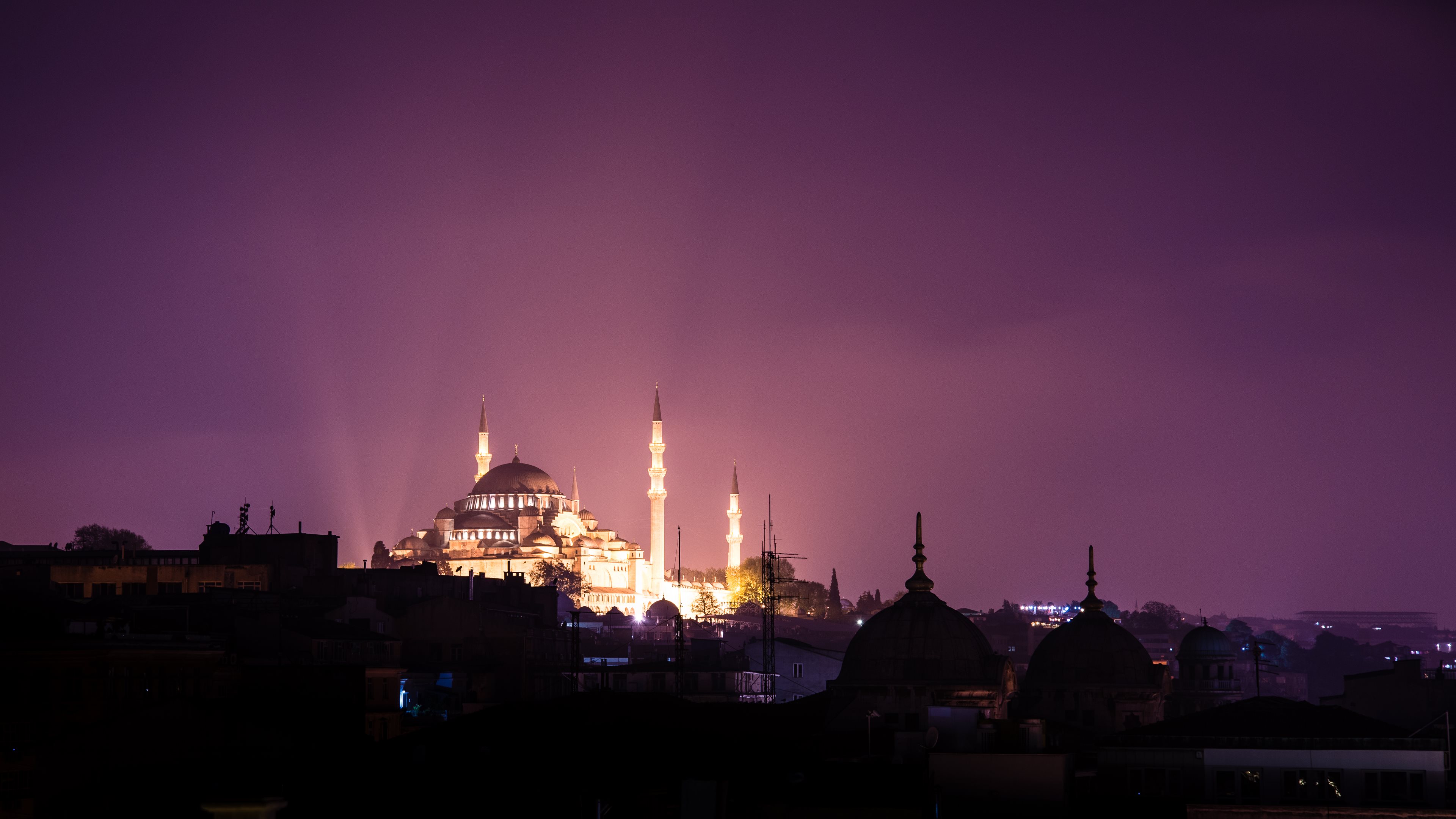 344611 descargar imagen religioso, mezquita de süleymaniye, islam, mezquita, noche, religión, mezquitas: fondos de pantalla y protectores de pantalla gratis