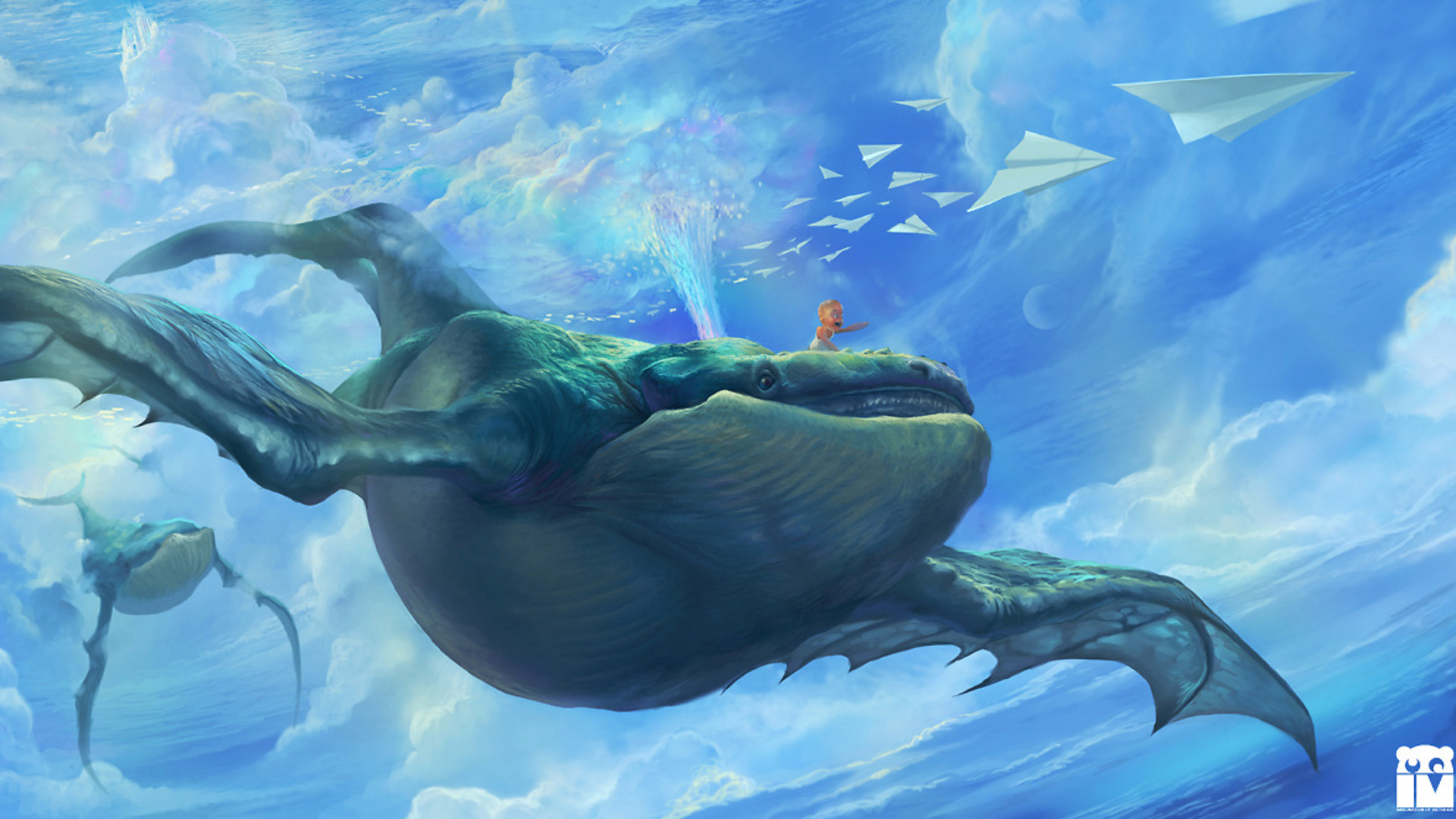 Download mobile wallpaper Whale, Fantasy Animals, Fantasy for free.