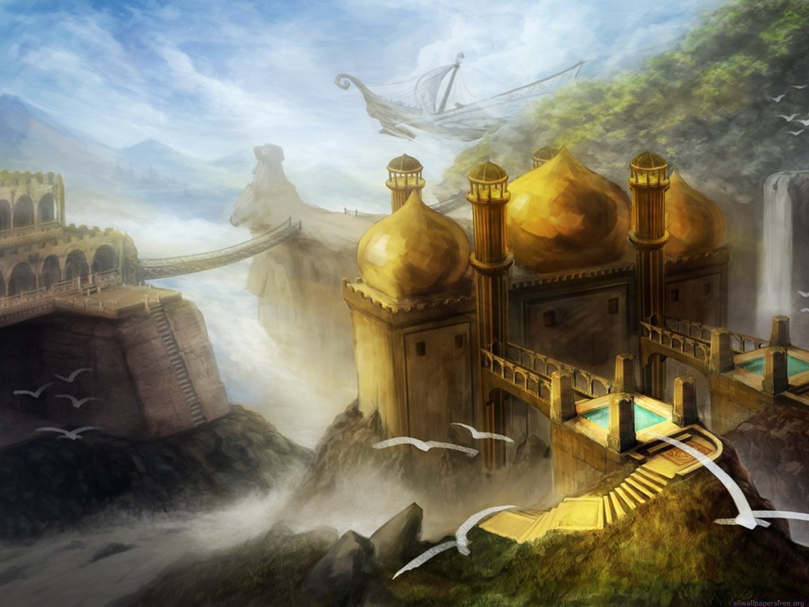 Free download wallpaper Fantasy, City on your PC desktop