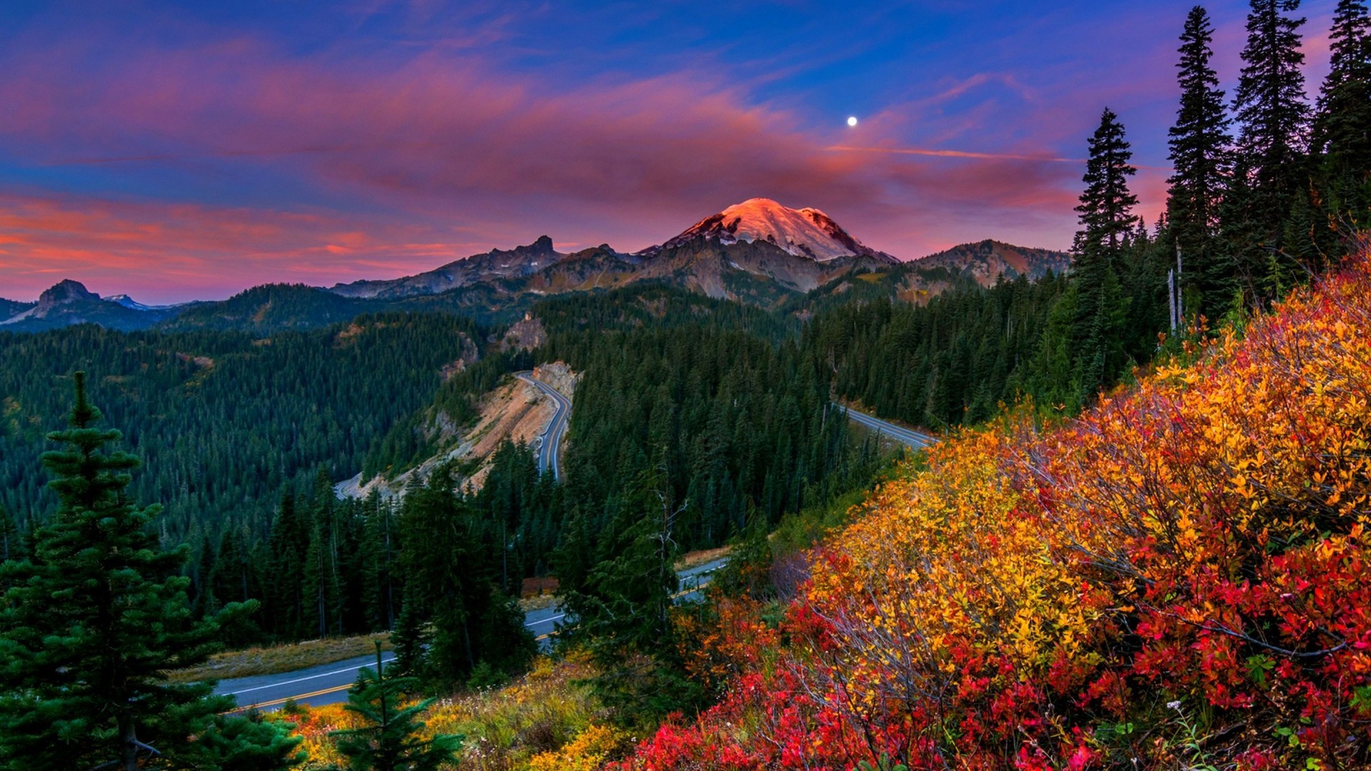 Laden Sie das Landschaft, Berg, Straße, Wald, Fotografie-Bild kostenlos auf Ihren PC-Desktop herunter