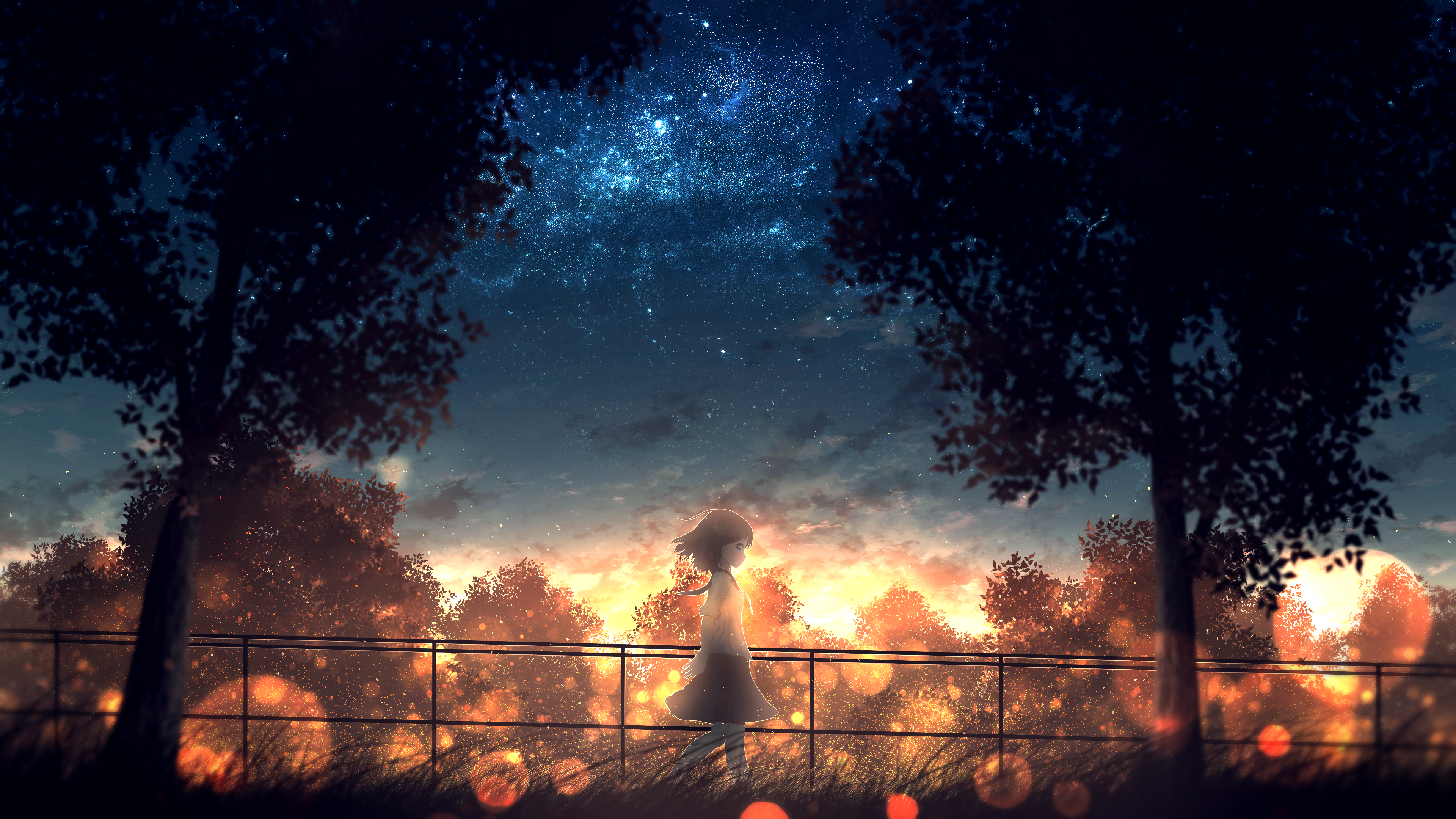 Descarga gratis la imagen Cielo, Cielo Estrellado, Original, Animado, Atardecer en el escritorio de tu PC