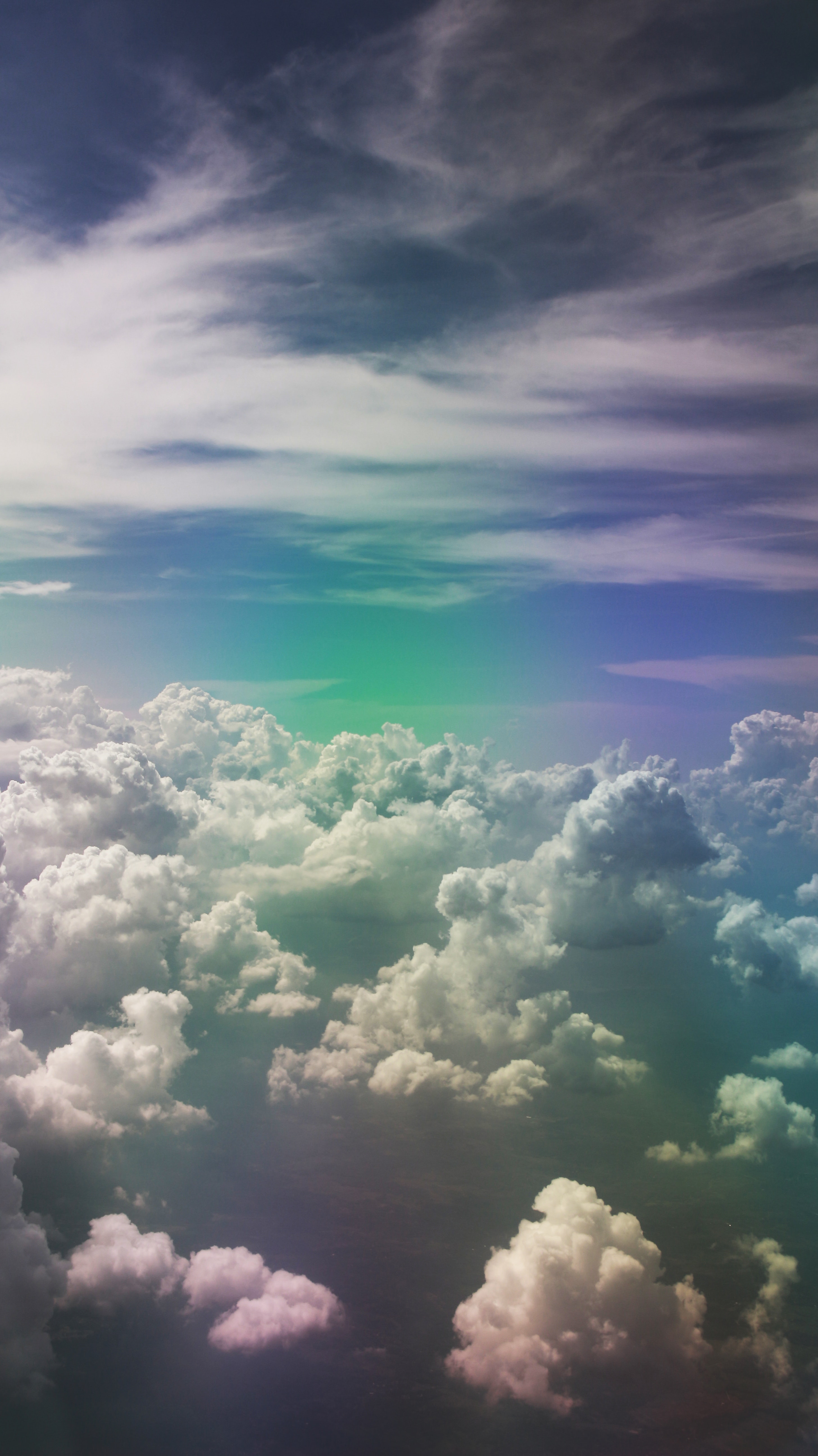 Скачать обои бесплатно Пористый, Небо, Облака, Природа, Свет, Радужный картинка на рабочий стол ПК