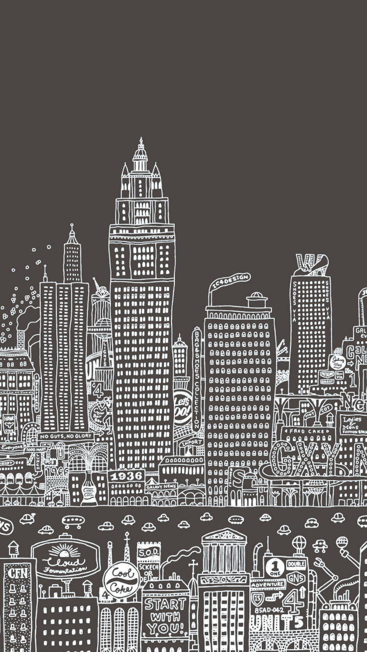Download mobile wallpaper City, Skyscraper, Drawing, Design, Artistic, Metropolis, Psychedelic for free.