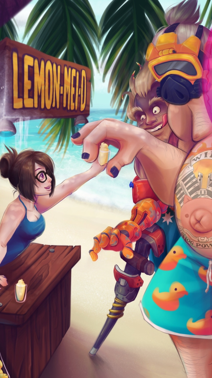Download mobile wallpaper Overwatch, Video Game, Roadhog (Overwatch), Junkrat (Overwatch), Mei (Overwatch) for free.