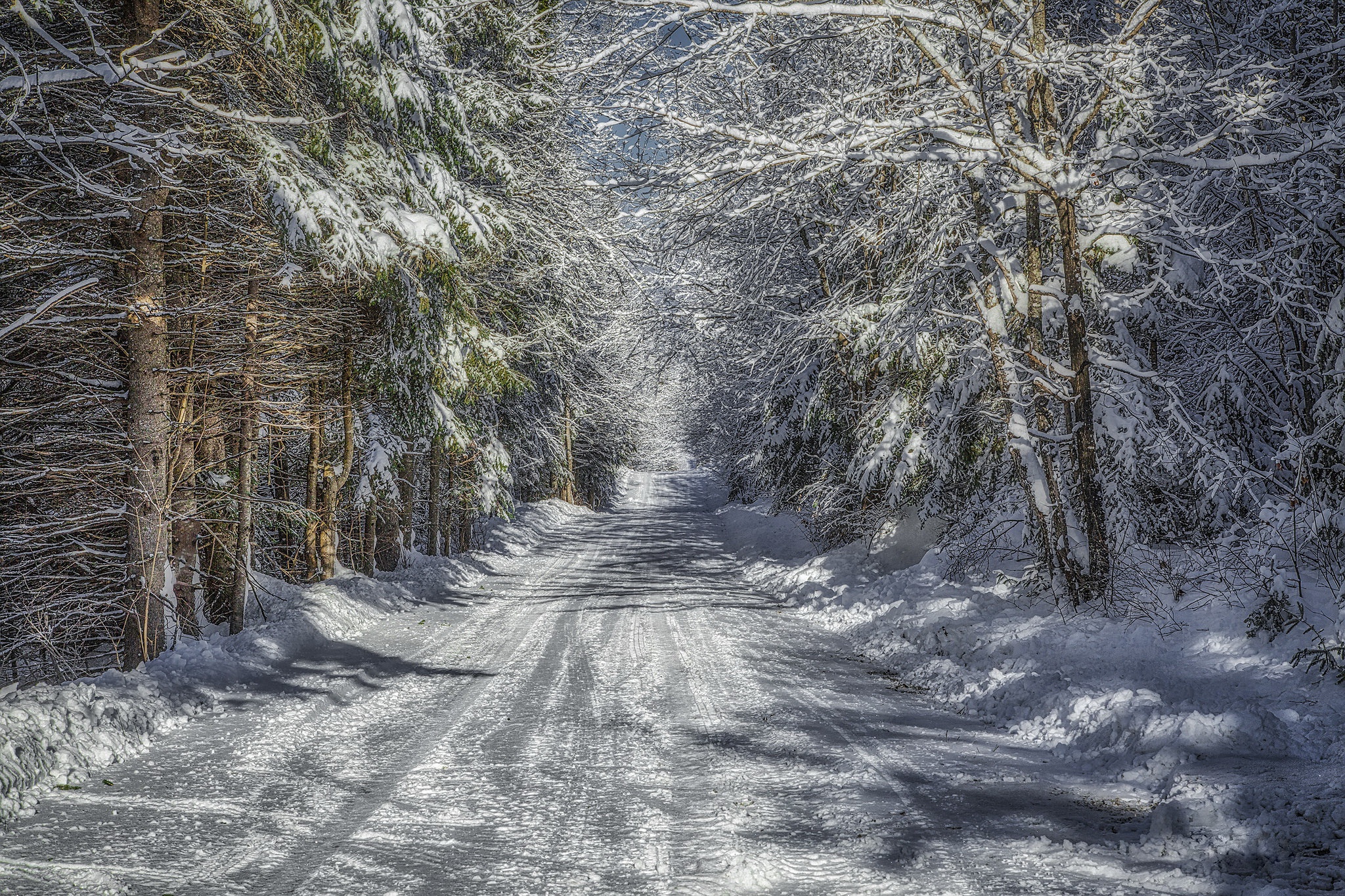 Download mobile wallpaper Winter, Nature, Snow, Earth, Path for free.