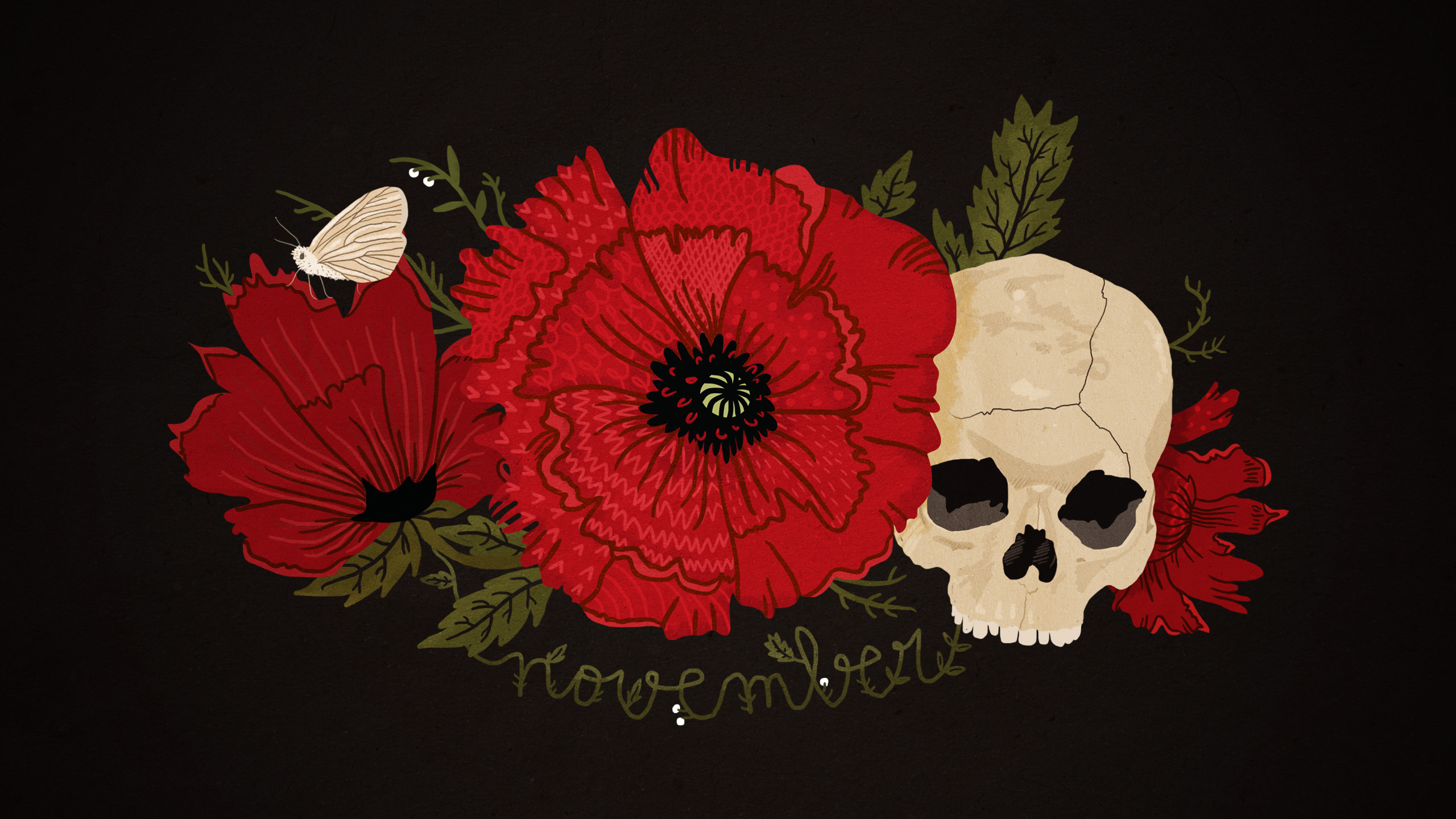 background, flowers, death, skeletons