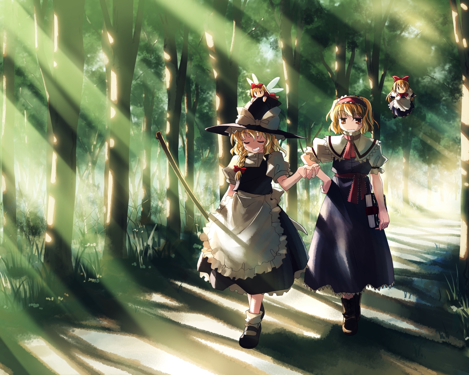 Free download wallpaper Anime, Touhou, Marisa Kirisame, Alice Margatroid on your PC desktop