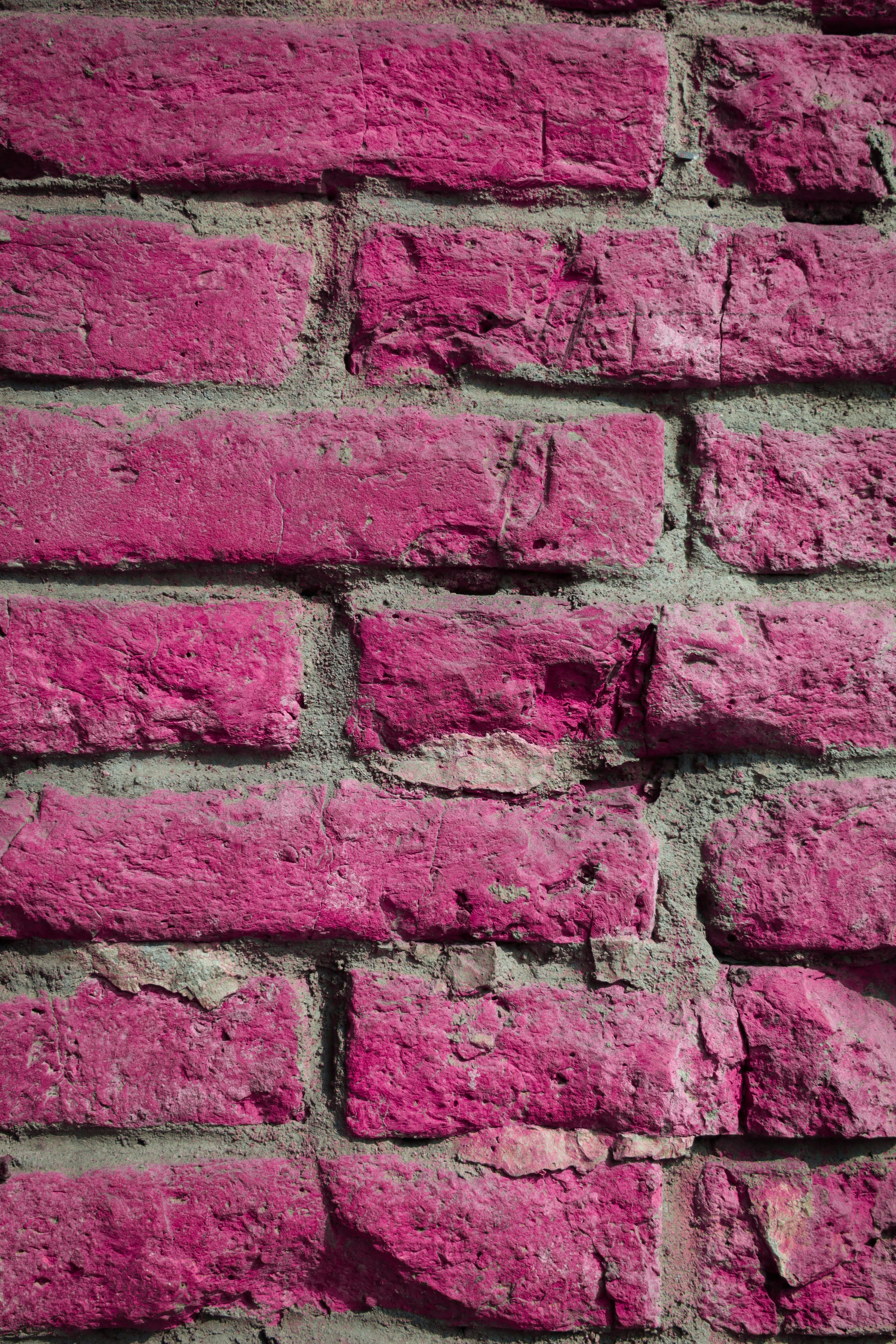 Download mobile wallpaper Pink, Texture, Wall, Textures, Brick for free.