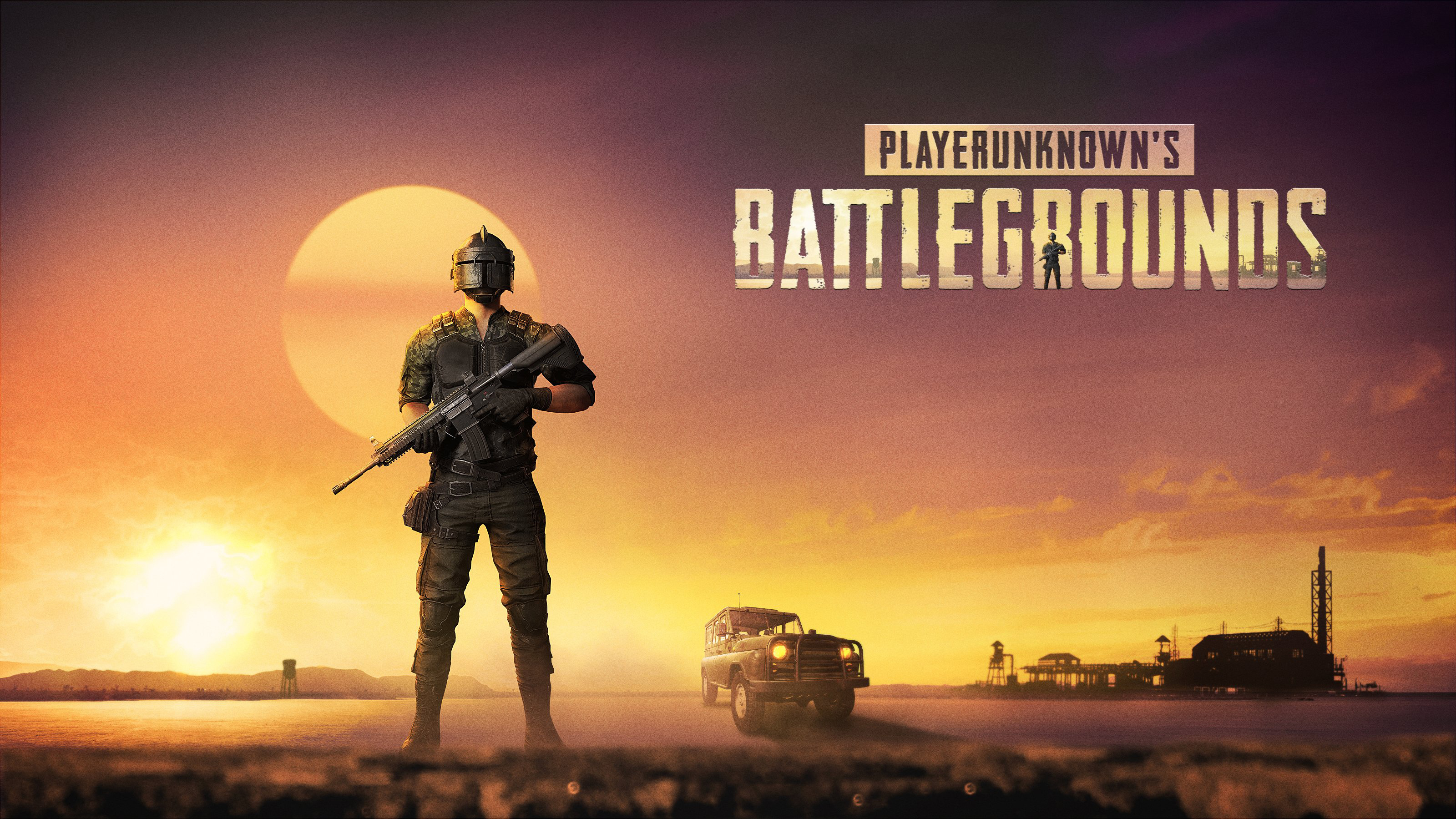 playerunknown's battlegrounds, video game, gun, helmet, m4 carbine