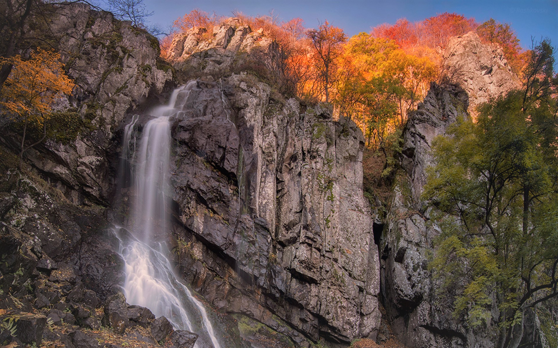 Скачать обои бесплатно Осень, Водопады, Водопад, Земля/природа картинка на рабочий стол ПК