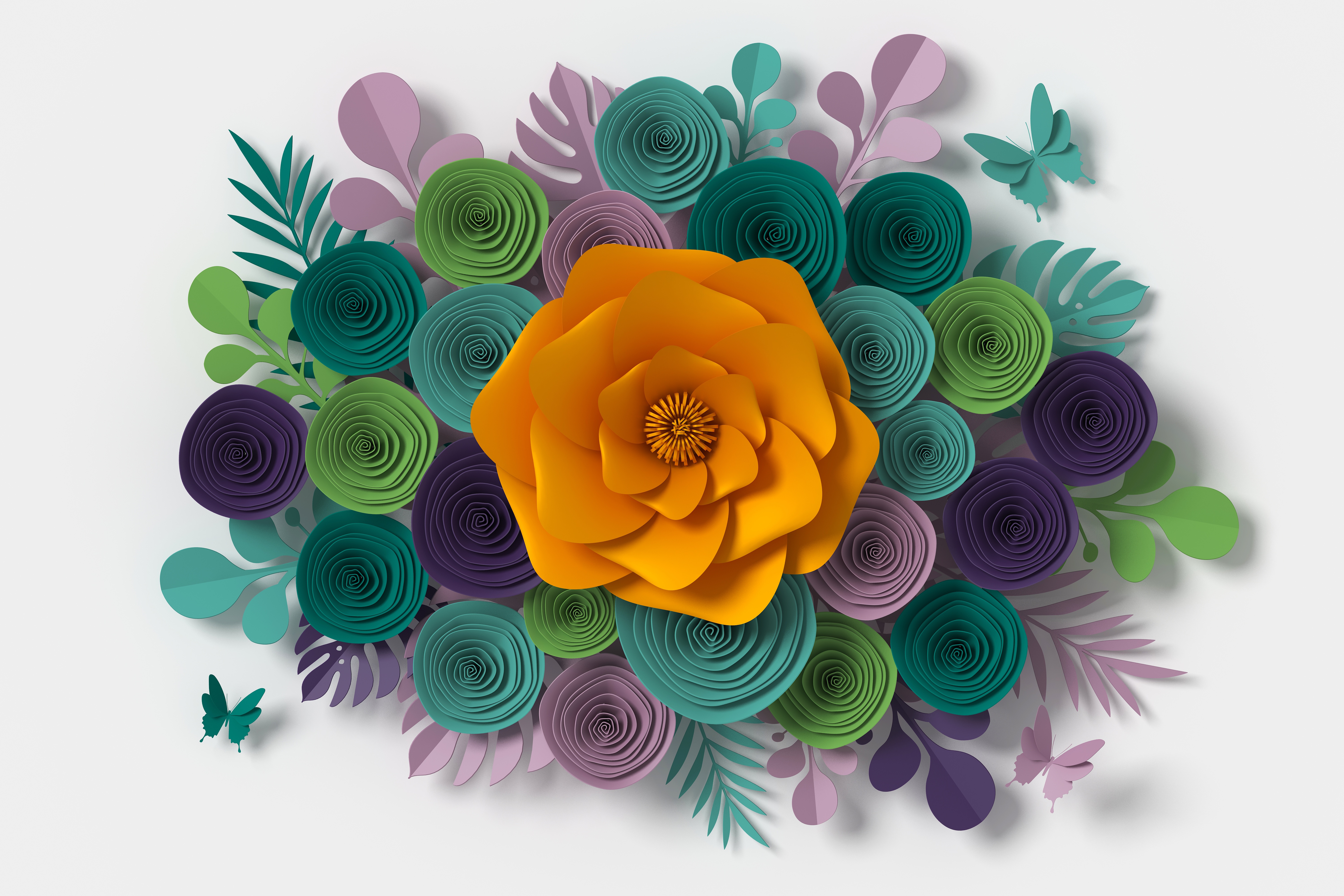 Завантажити шпалери безкоштовно Квітка, 3D, Художній, Кольори, Флауерзи картинка на робочий стіл ПК