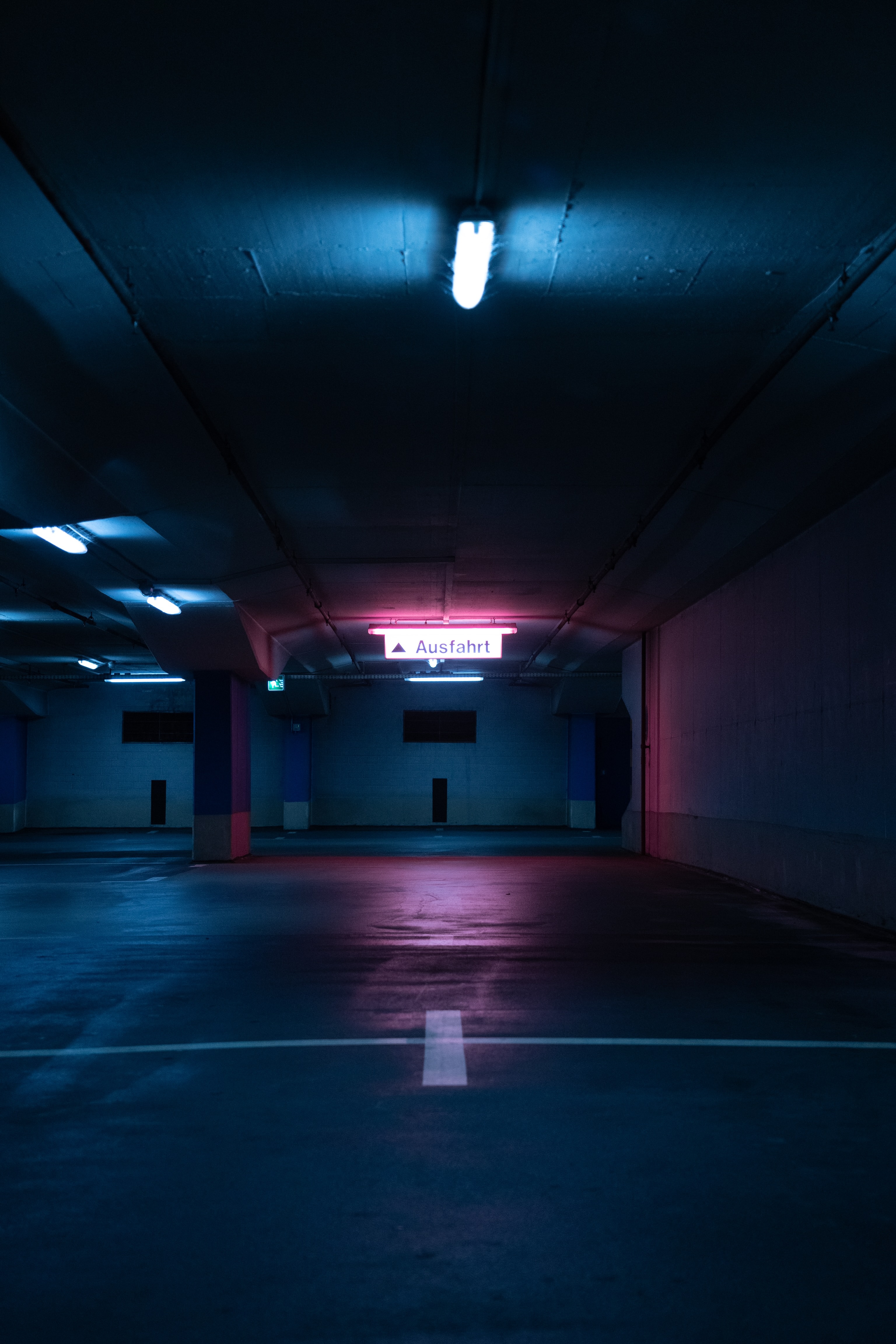 neon, shine, light, miscellanea, miscellaneous, parking, underground