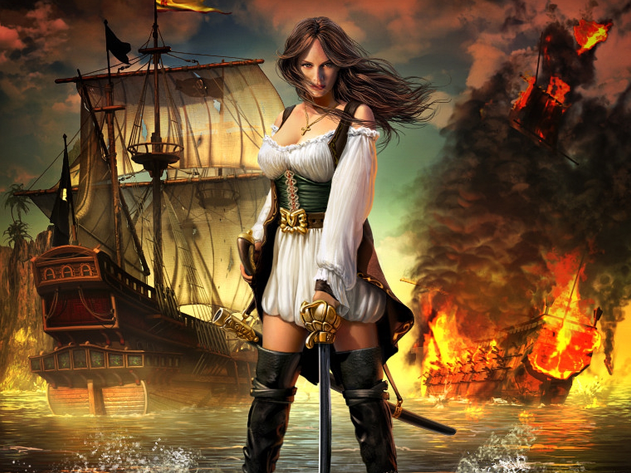 Laden Sie Pirates: Tides Of Fortune HD-Desktop-Hintergründe herunter