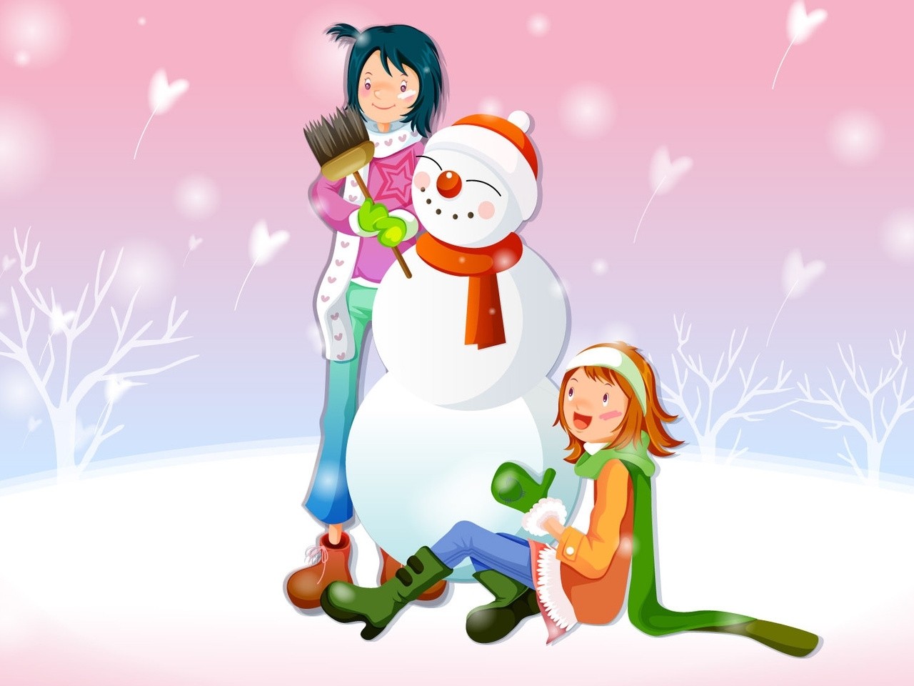 Download mobile wallpaper Winter, Snowman, Pictures for free.
