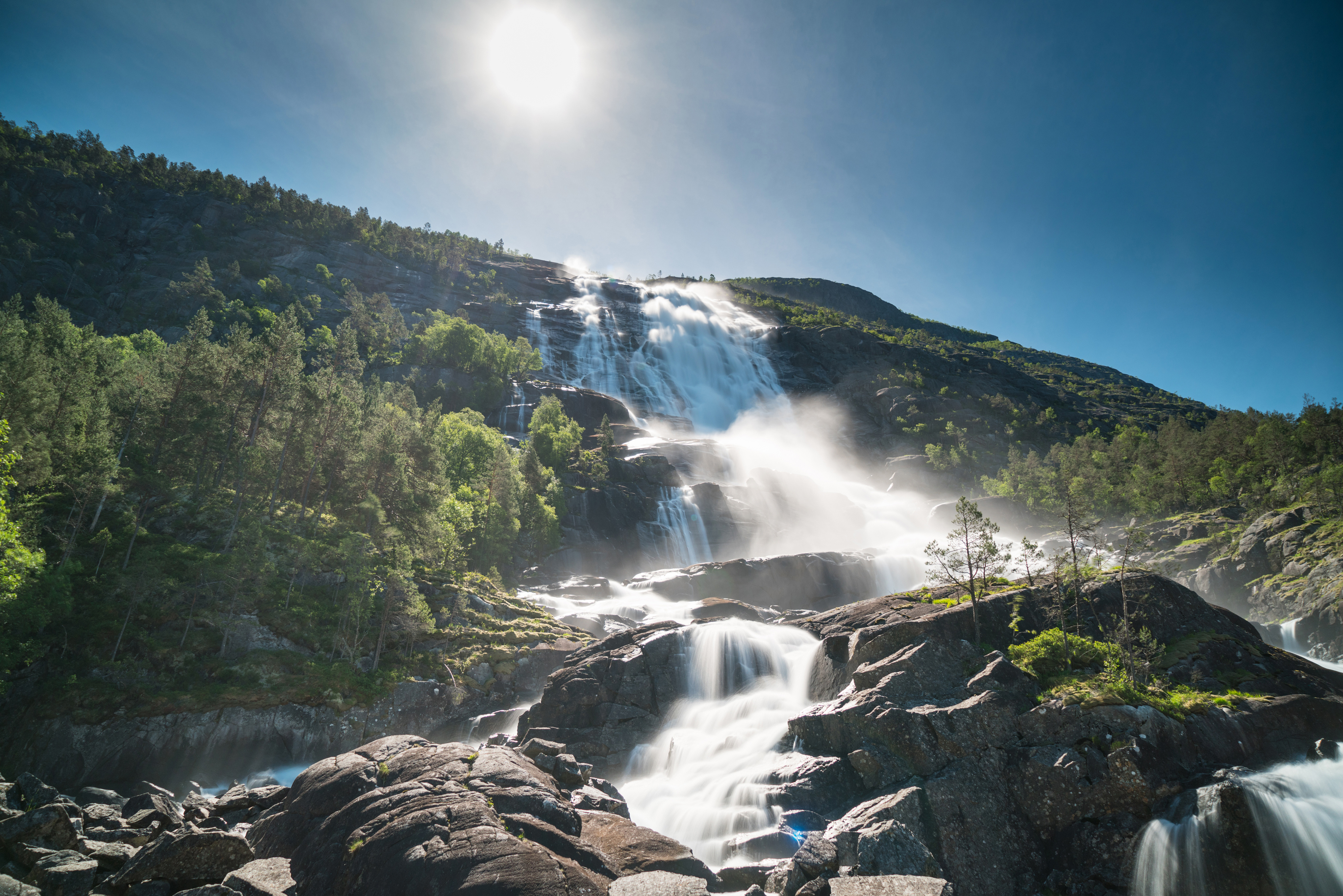 Download mobile wallpaper Nature, Waterfalls, Waterfall, Earth, Norway for free.