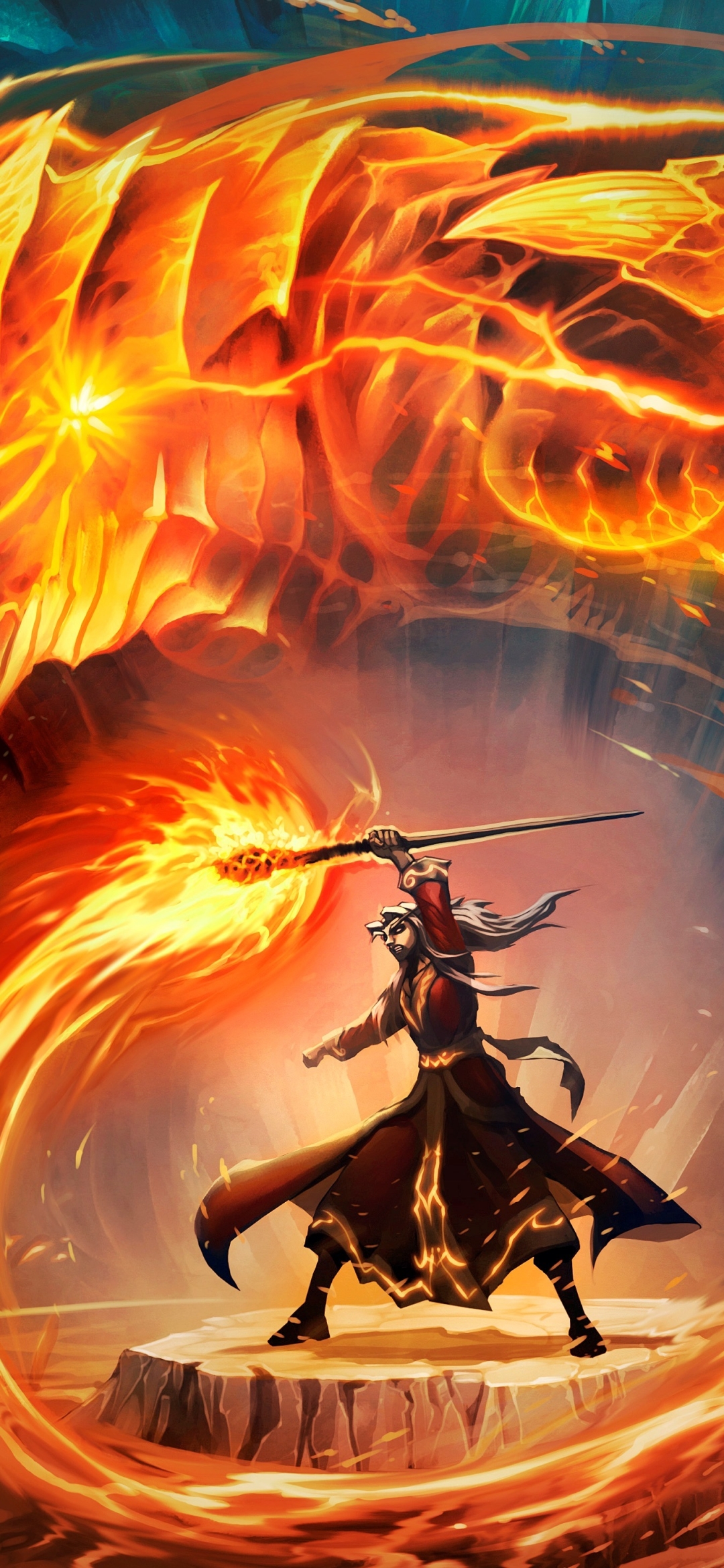 Descarga gratuita de fondo de pantalla para móvil de Fuego, Warcraft, Dragón, Mago, Continuar, Personal, Brujo, Videojuego, Hearthstone: Heroes Of Warcraft.