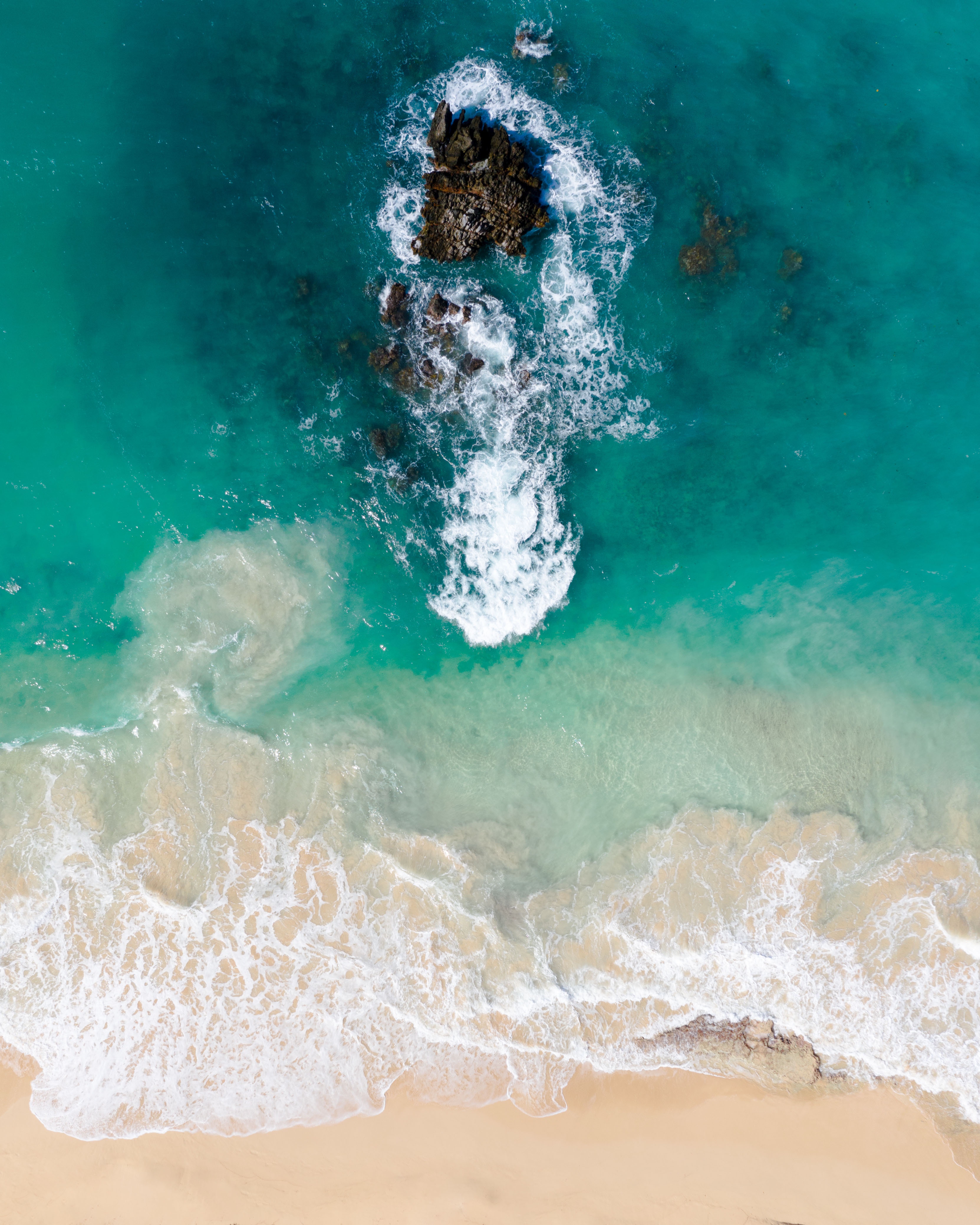 view from above, nature, beach, sand, ocean, foam, island, surf Image for desktop