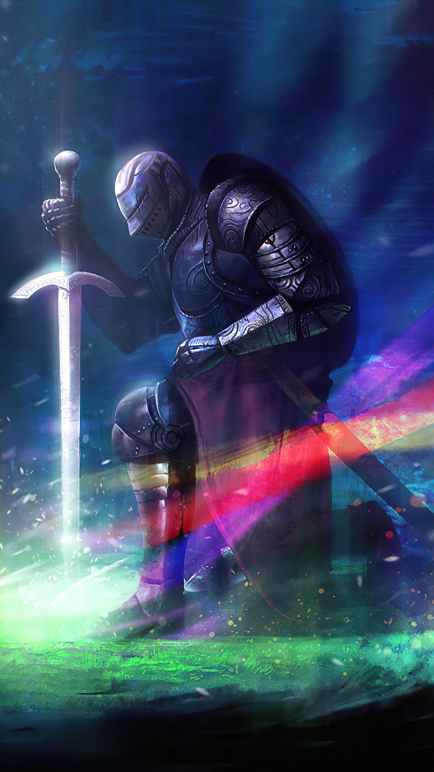 Download mobile wallpaper Fantasy, Warrior, Knight, Armor, Sword for free.