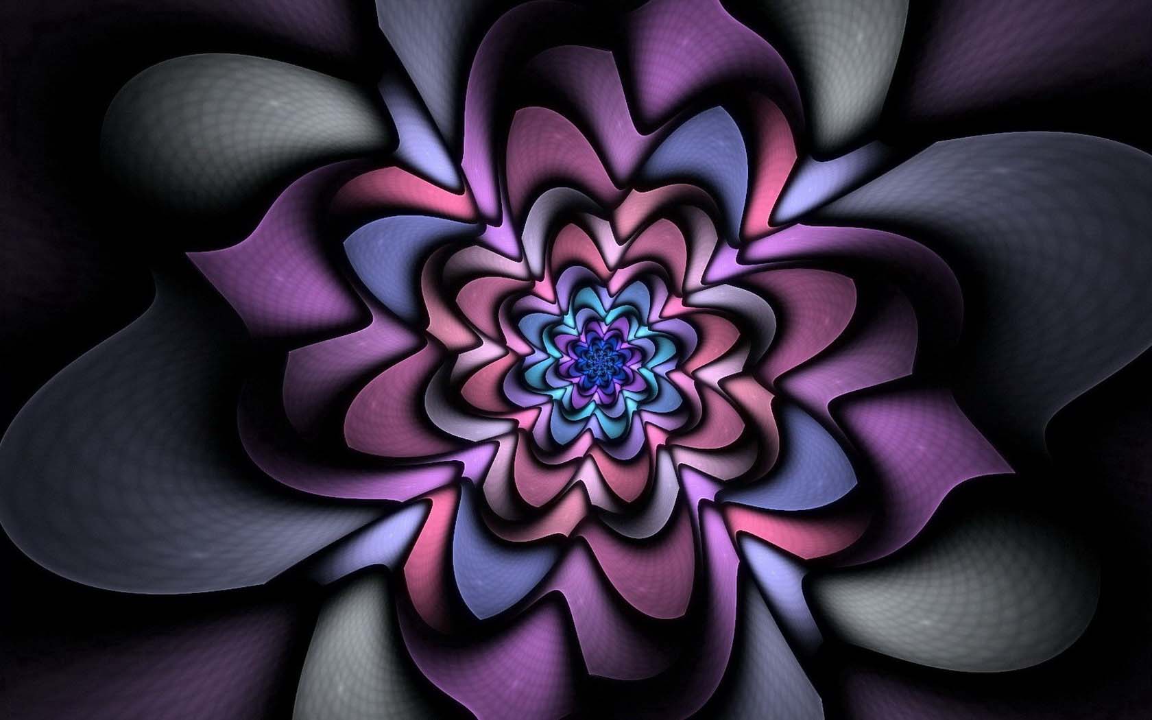 Download mobile wallpaper Abstract, Pink, Flower, Fractal, Purple for free.