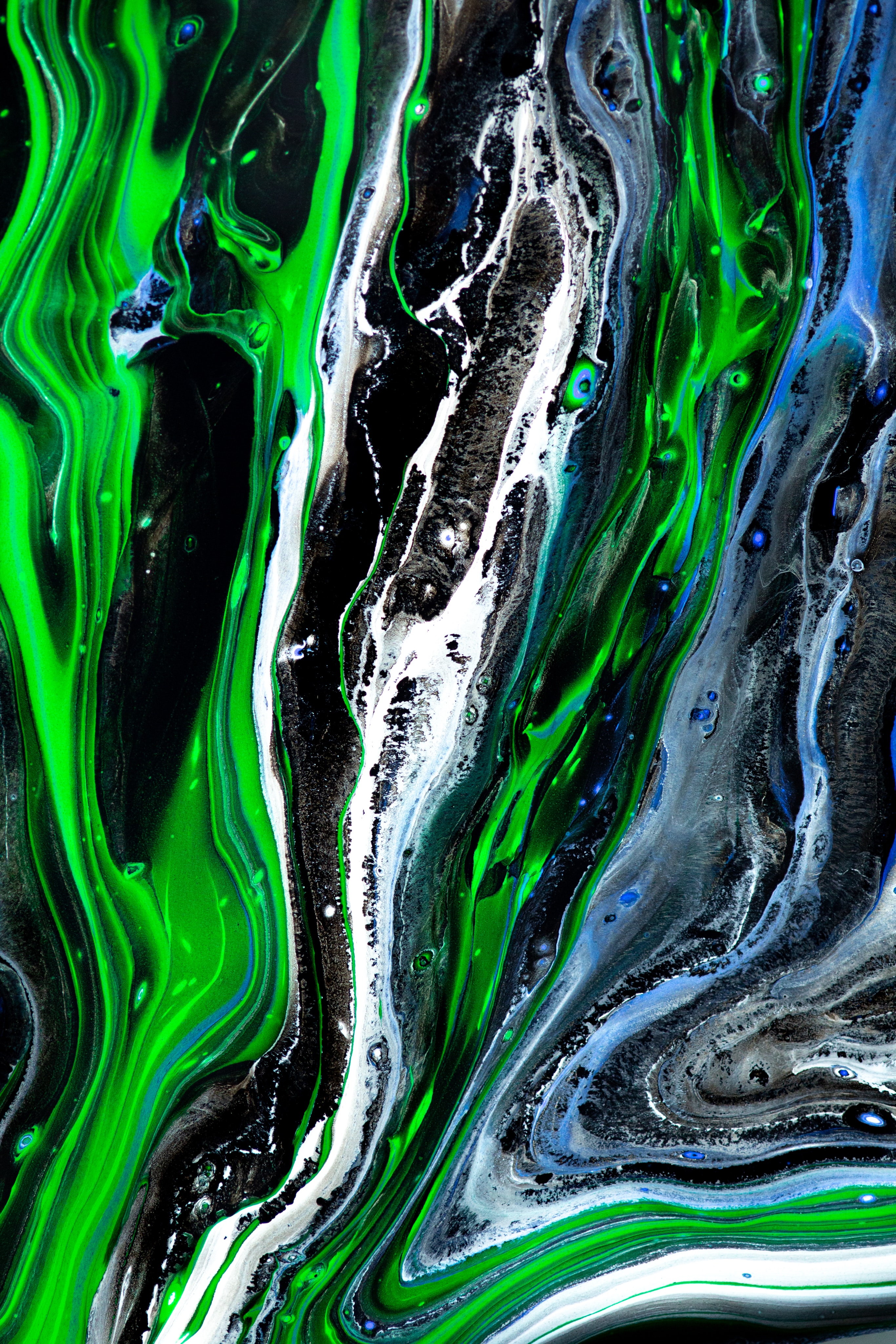 Download mobile wallpaper Mixing, Motley, Paint, Divorces, Liquid, Abstract, Multicolored for free.