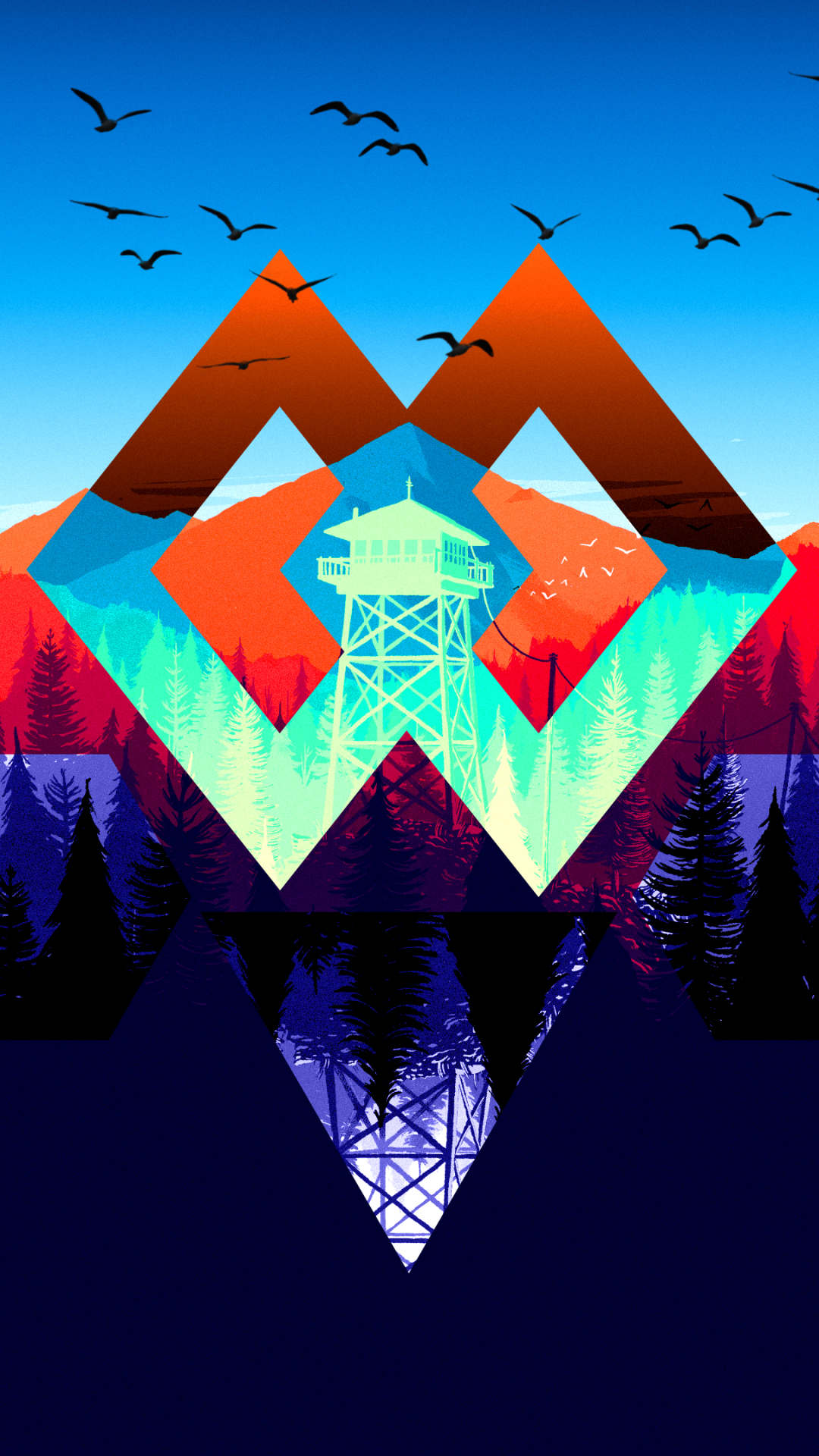 Download mobile wallpaper Mountain, Video Game, Polyscape, Firewatch for free.