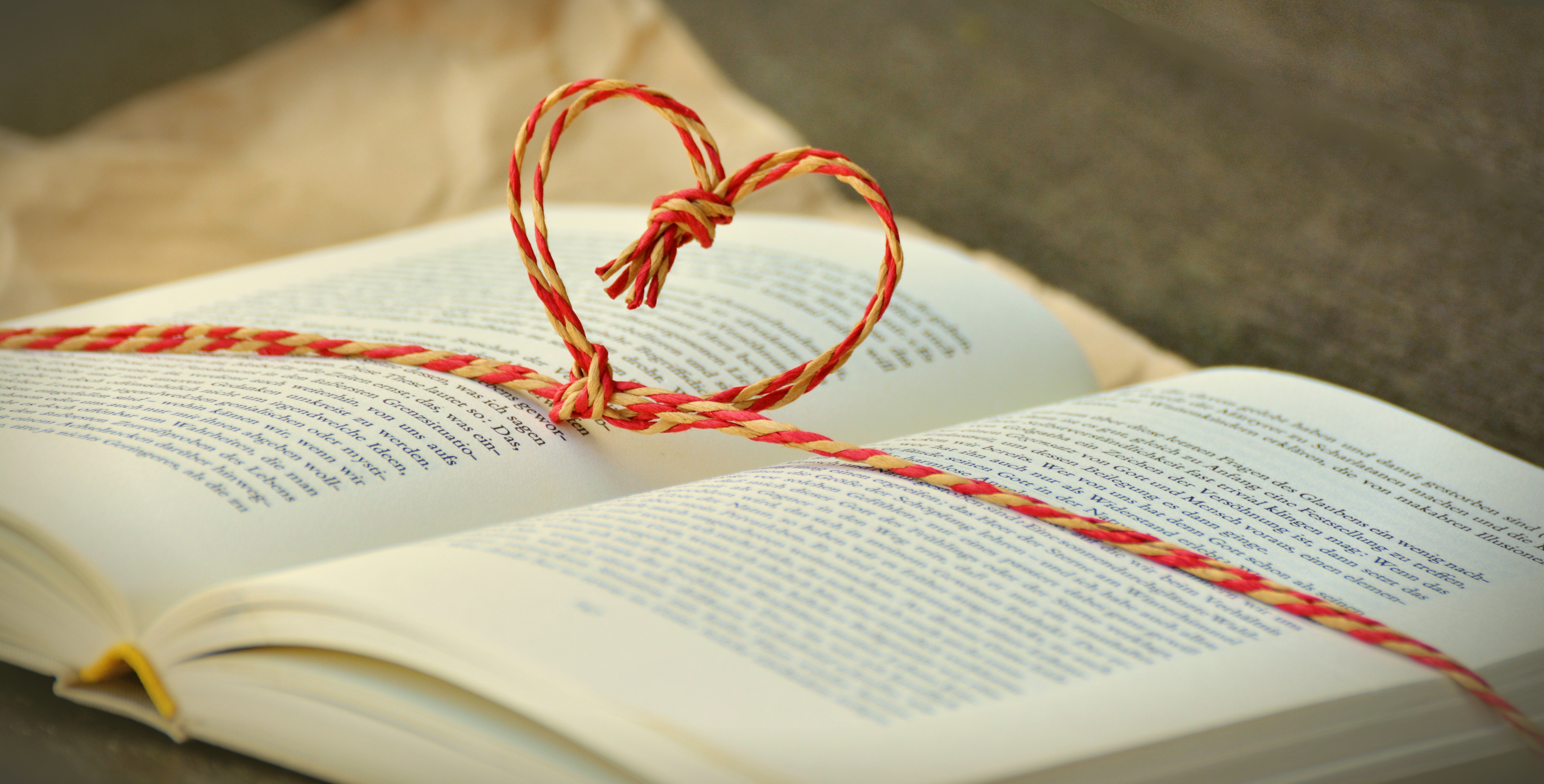 love, thread, heart, book cellphone