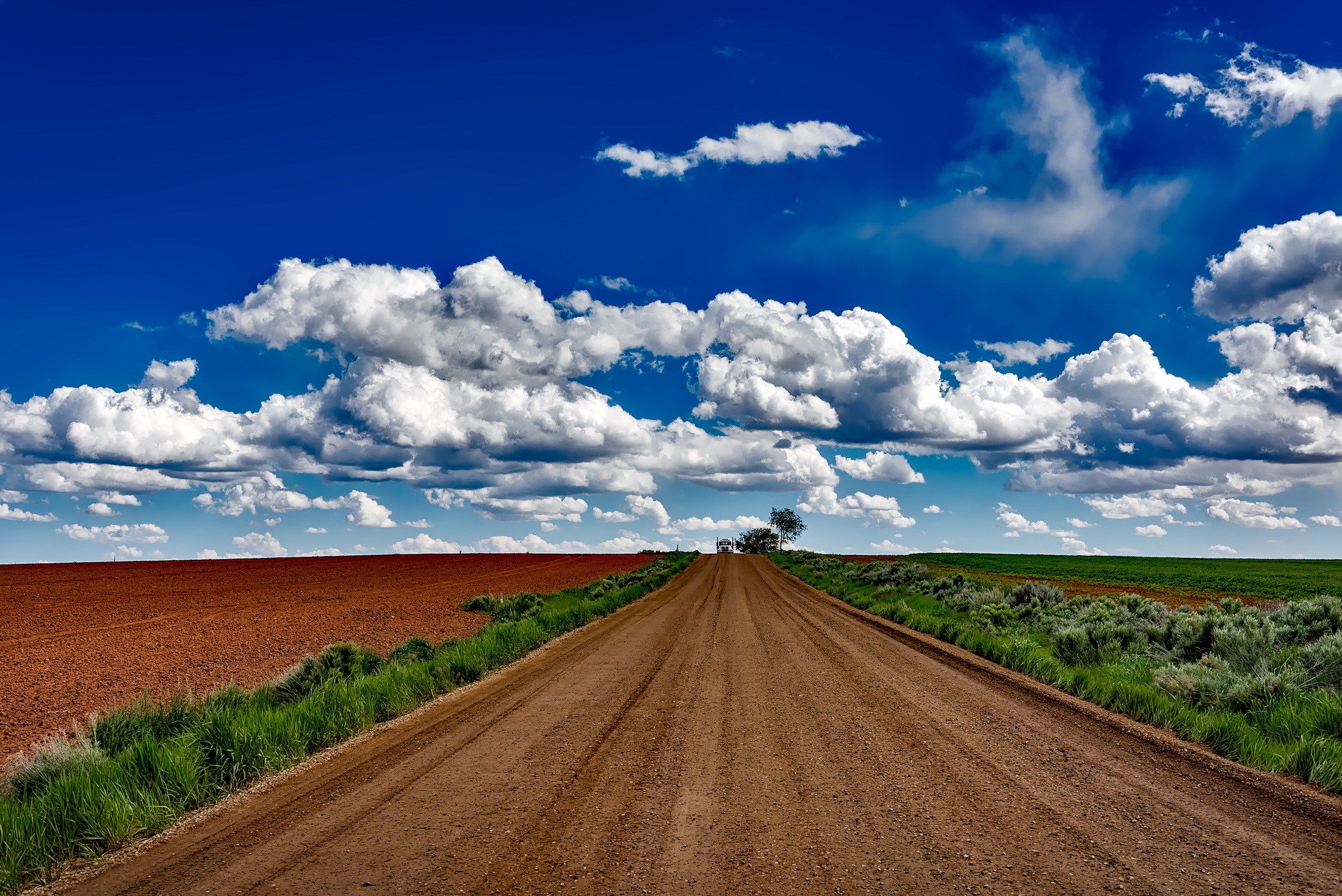 Download mobile wallpaper Landscape, Sky, Usa, Road, Field, Cloud, Countryside, Man Made, Dirt Road for free.