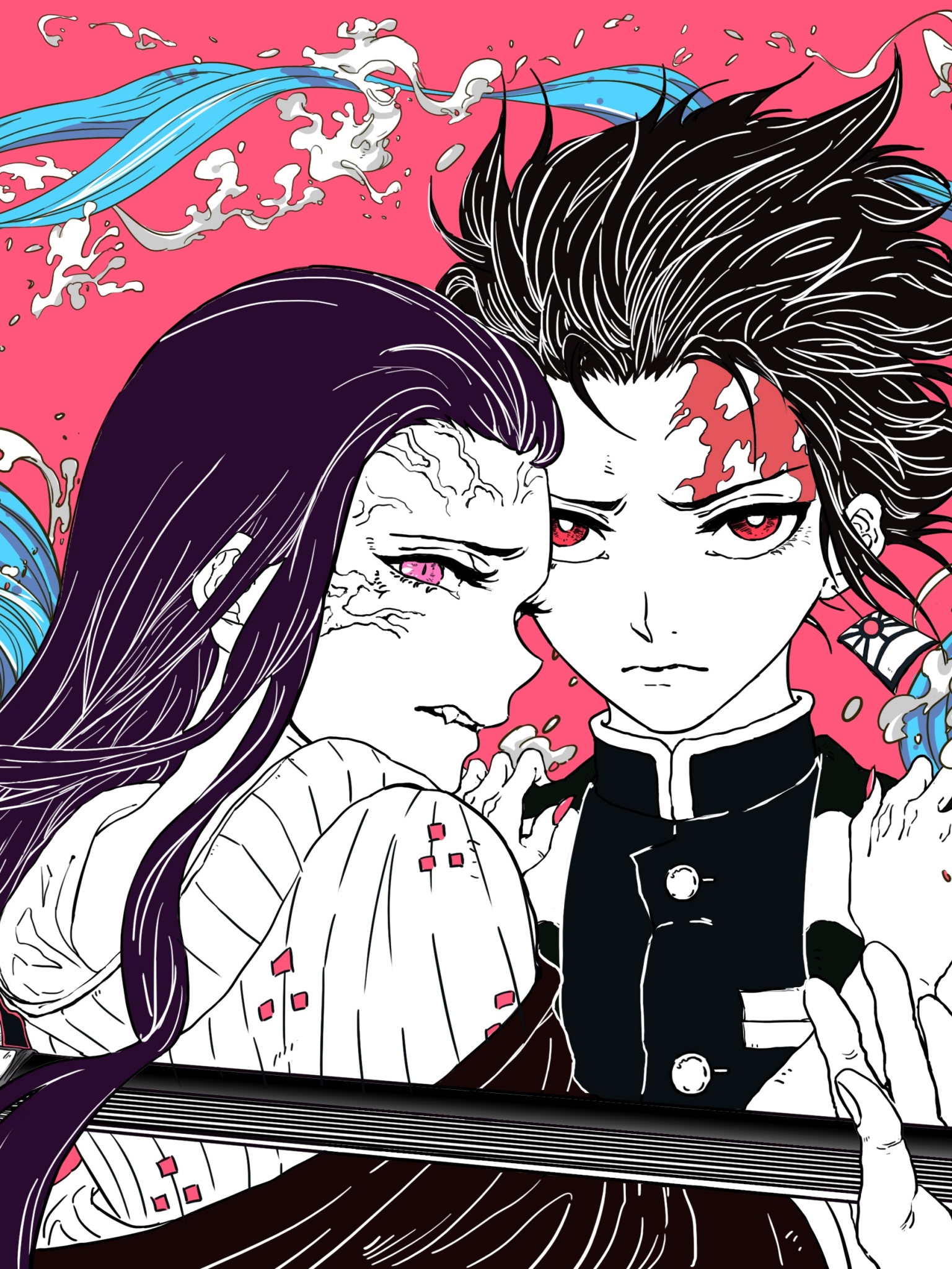 Descarga gratuita de fondo de pantalla para móvil de Animado, Nezuko Kamado, Demon Slayer: Kimetsu No Yaiba, Tanjiro Kamado.