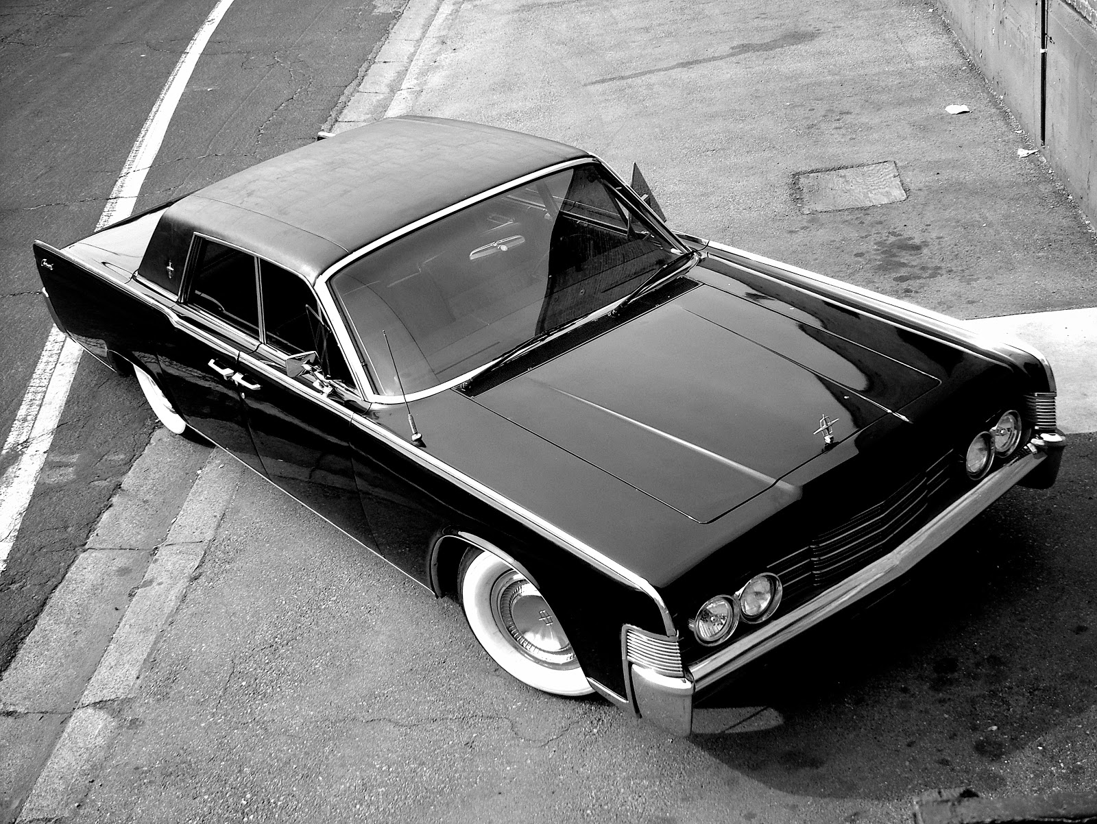 vehicles, lincoln continental, black & white, car, lincoln