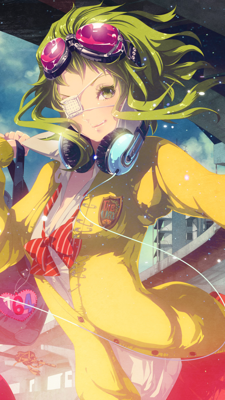 Download mobile wallpaper Anime, Headphones, Vocaloid, Gumi (Vocaloid), Girl Band, Ikushima for free.
