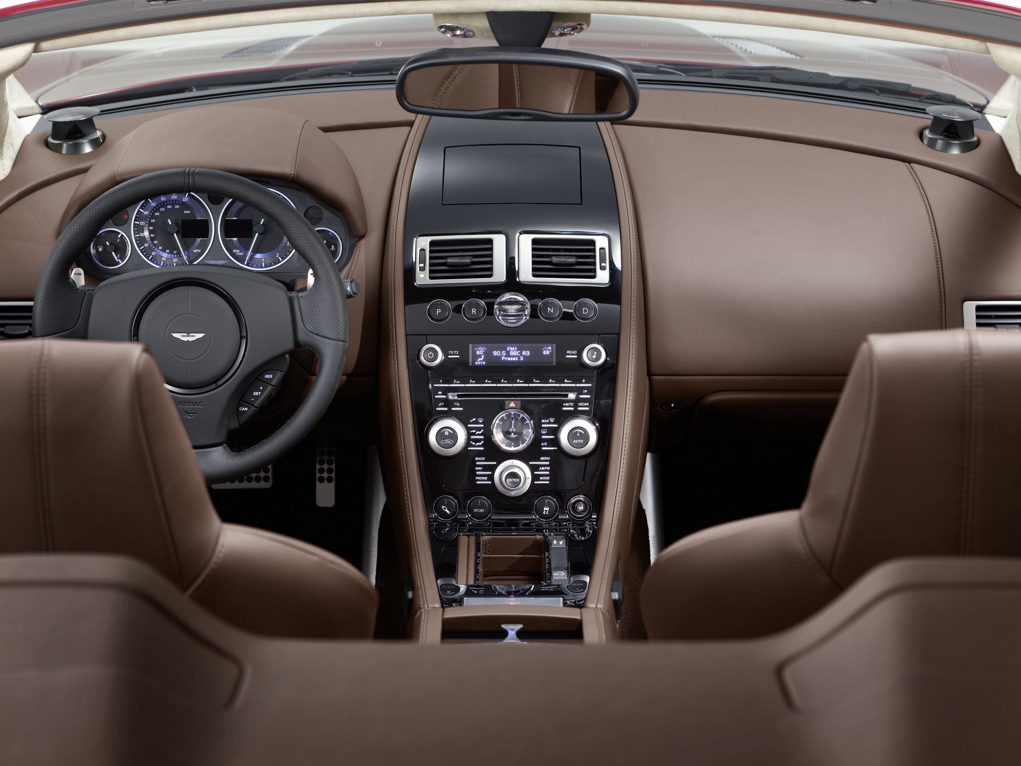 salon, interior, aston martin, cars, brown, dbs, steering wheel, rudder, speedometer, 2009 download HD wallpaper
