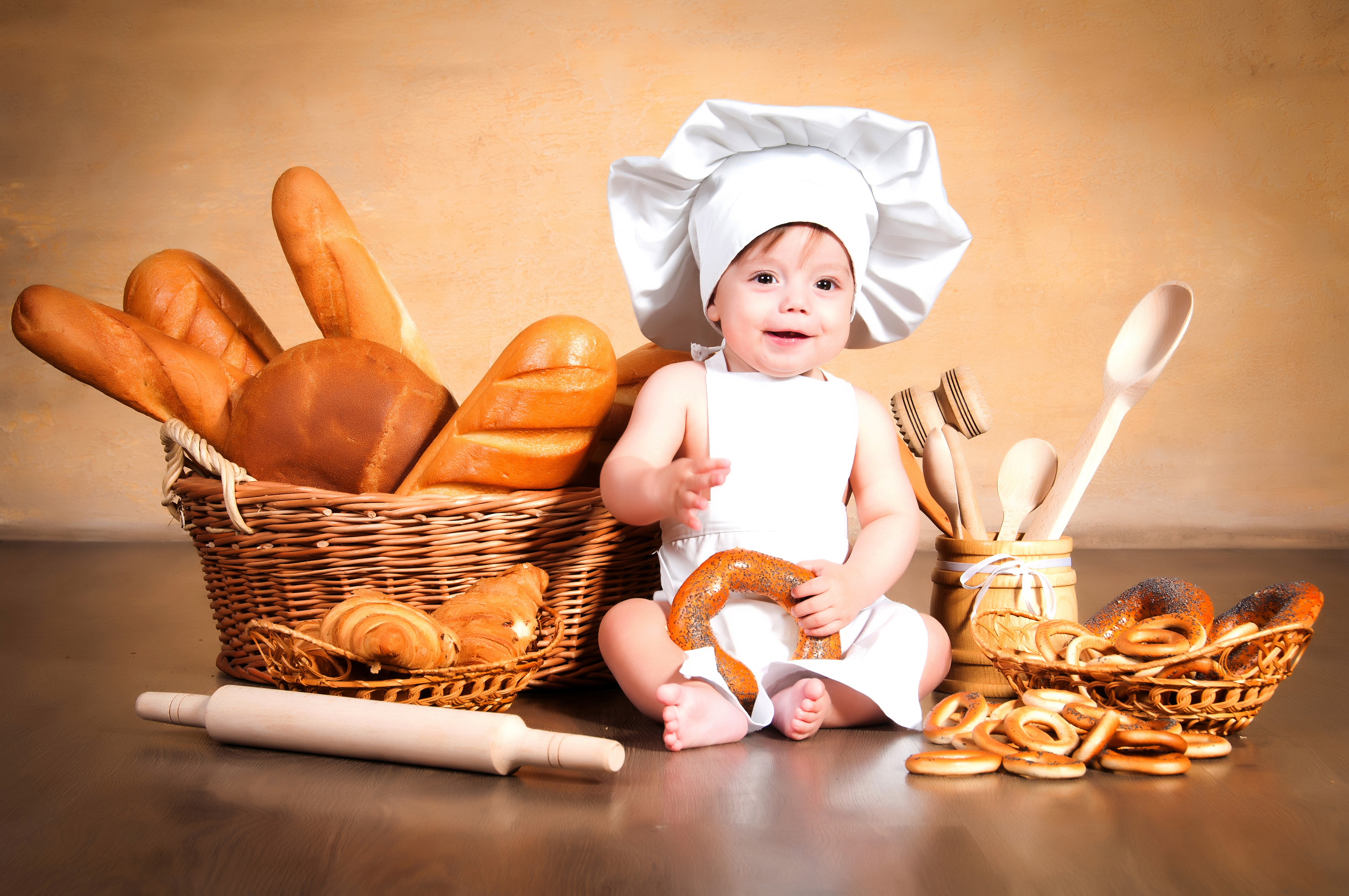 photography, baby, bread, chef, cute