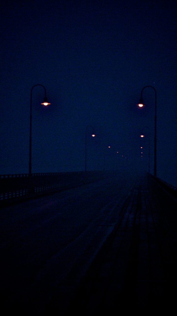 Download mobile wallpaper Night, Moon, Light, Road, Bridge, Photography for free.