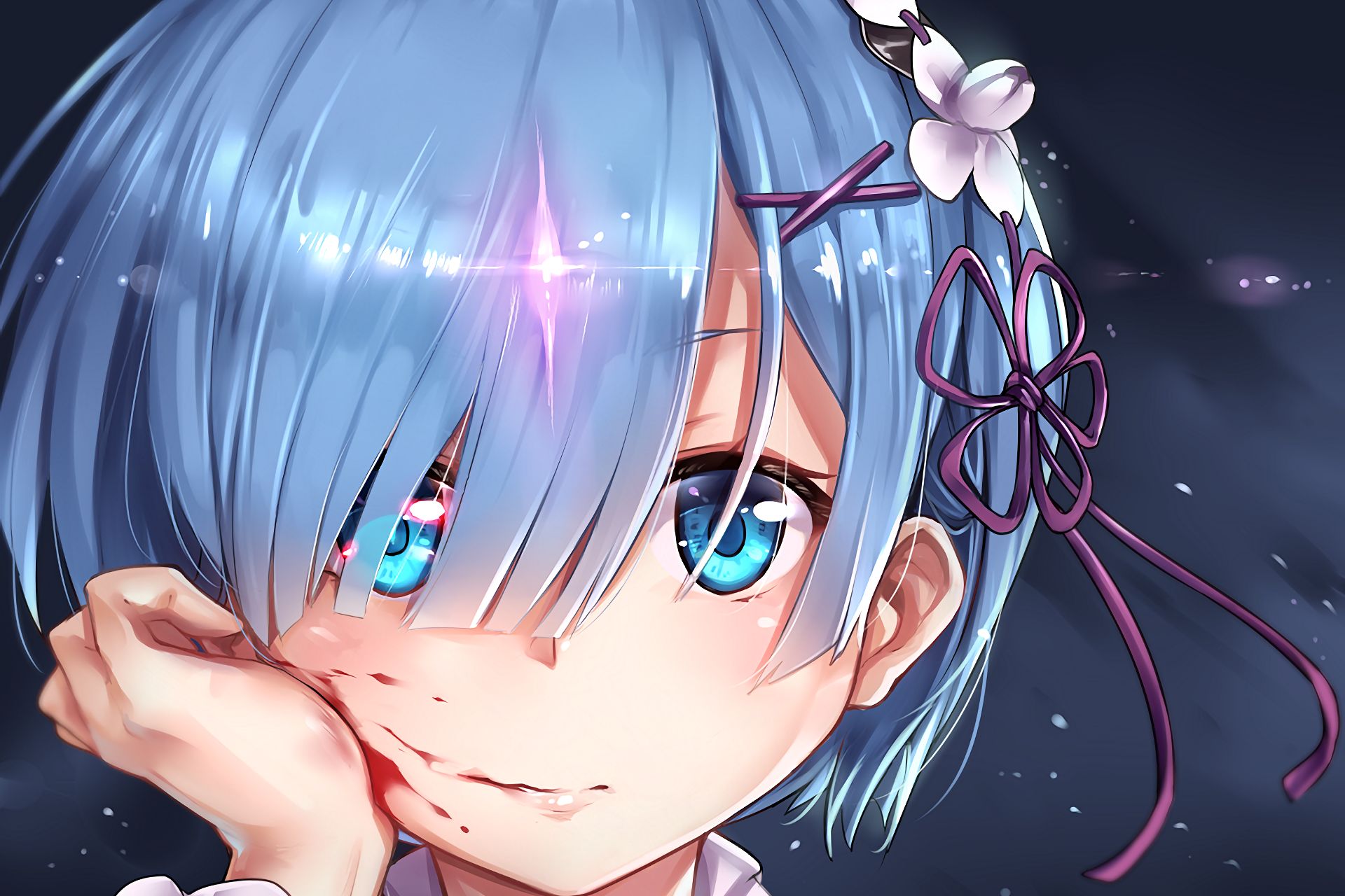 Laden Sie das Blaue Augen, Blaue Haare, Animes, Kurzes Haar, Re:zero Das Leben In Einer Anderen Welt Beginnen, Rem (Re: Null)-Bild kostenlos auf Ihren PC-Desktop herunter