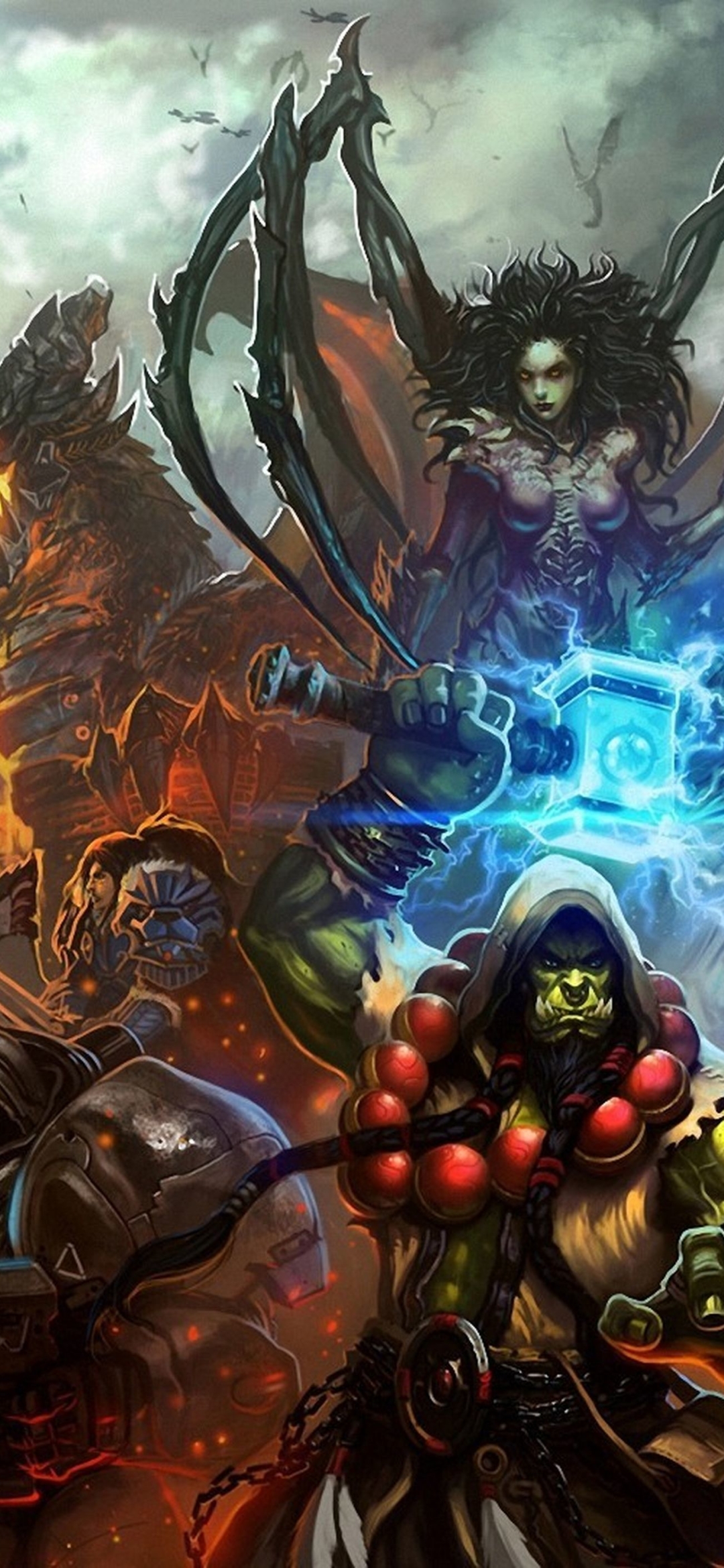 Baixar papel de parede para celular de Videogame, Asa Da Morte (World Of Warcraft), Sarah Kerrigan, Thrall (World Of Warcraft), Heroes Of The Storm, Jim Raynor gratuito.