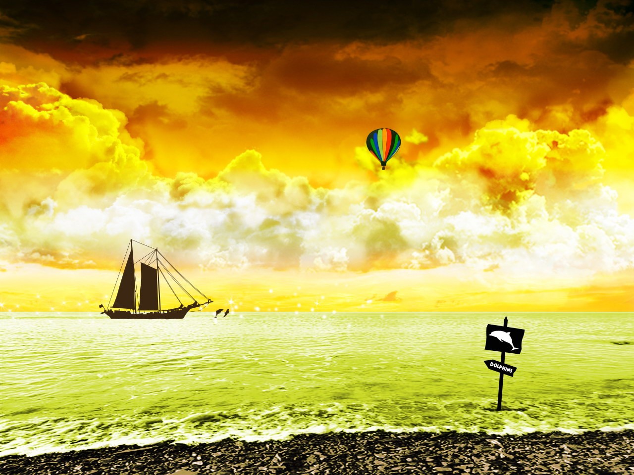 Download mobile wallpaper Sea, Ocean, Dream, Photography, Manipulation for free.