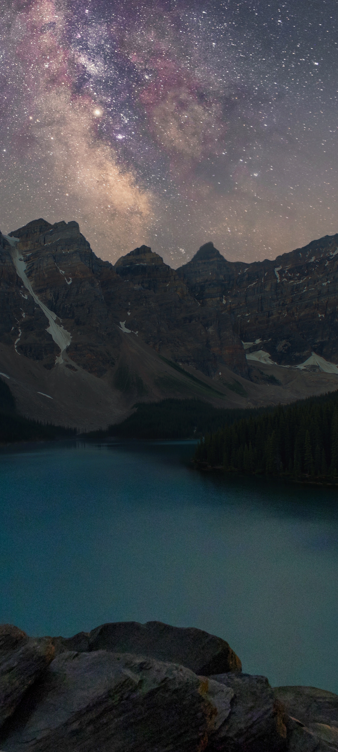 PCデスクトップに湖, 山, カナダ, 地球, 夜画像を無料でダウンロード