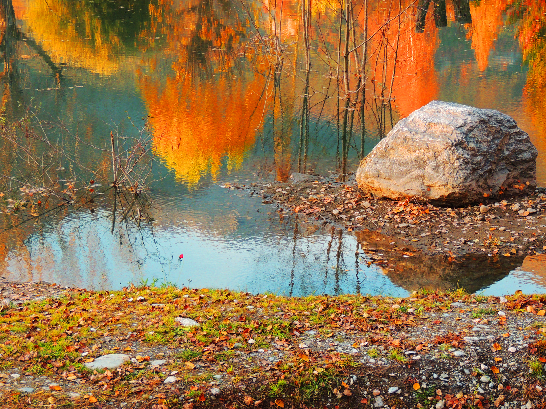 Download mobile wallpaper Water, Lake, Reflection, Fall, Earth for free.